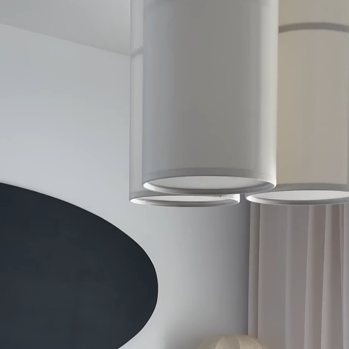Nexa Pendant Light Wabi-Sabi Cylinder Lantern Fabric Living Room Bedroom