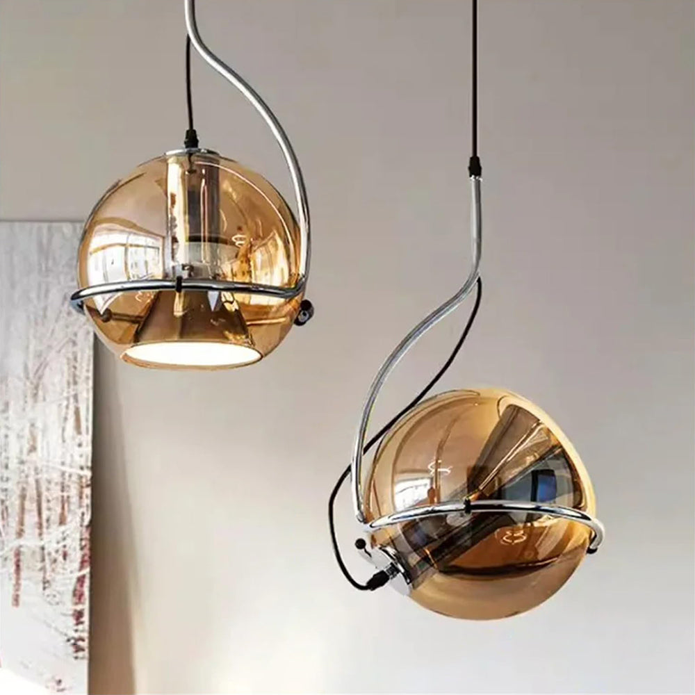 Yono Pendant Light Industry Vintage Amber Glass Living Room Bedroom