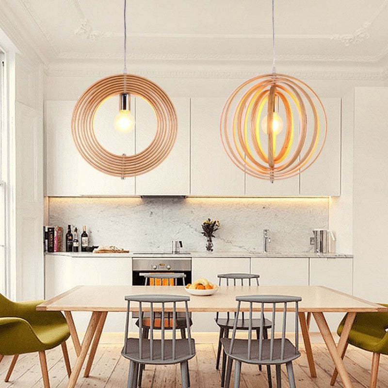 Nexa Pendant Light Wabi-Sabi LED Wood Bedroom Living Room