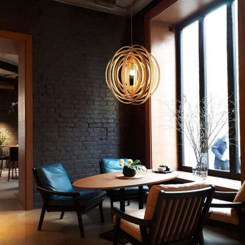 Nexa Pendant Light Wabi-Sabi LED Wood Bedroom Living Room
