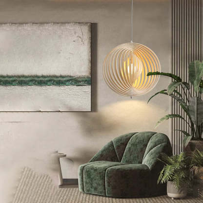 Nexa Pendant Light Wabi-Sabi LED Wood Bedroom Living Room