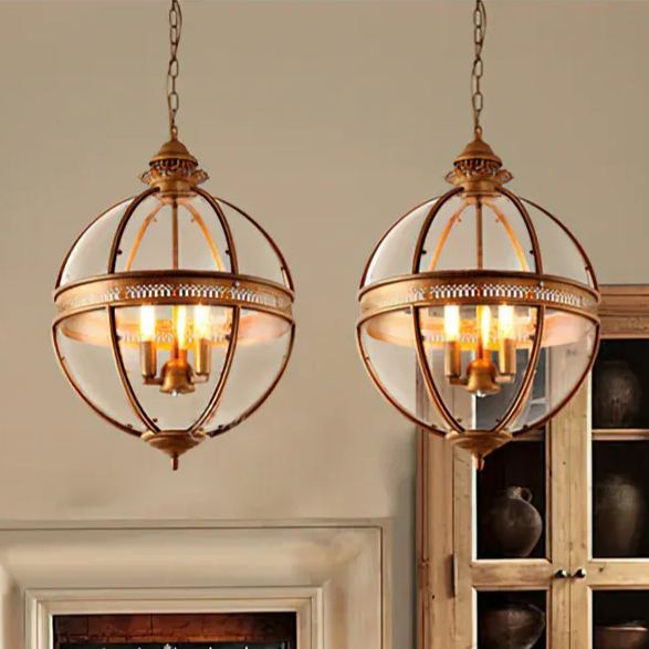 Nexa Pendant Light Vintage Glass Metal Black Dining Room Bedroom