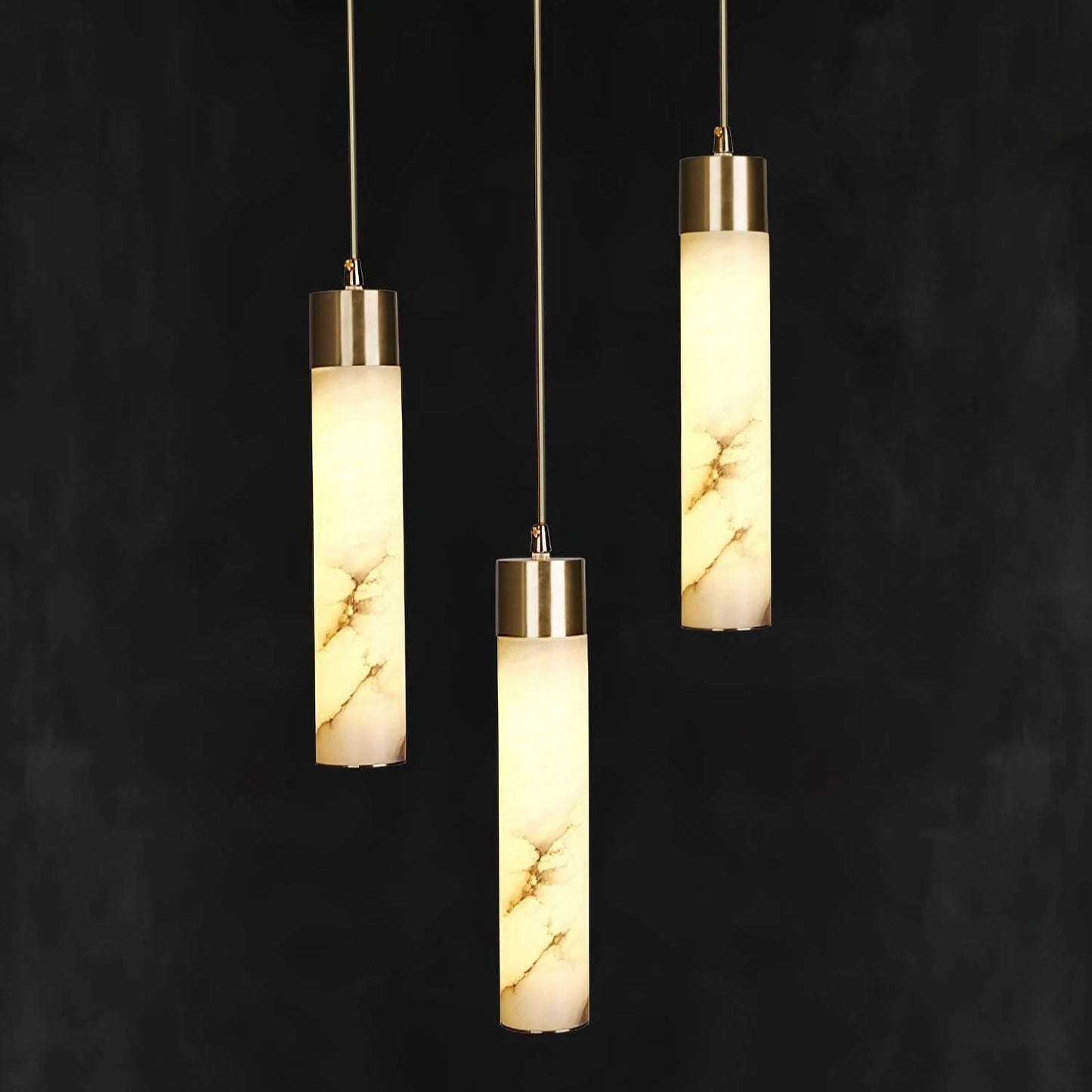 Mode Pendant Light Modern Brass Metal Alabaster Living Room Bedroom