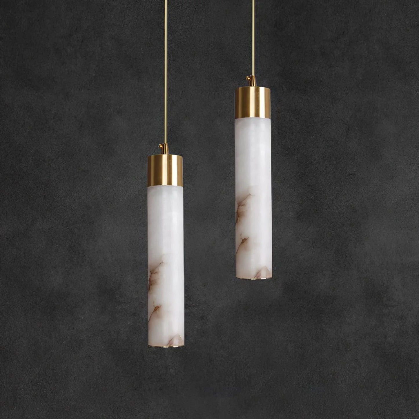 Mode Pendant Light Modern Brass Metal Alabaster Living Room Bedroom