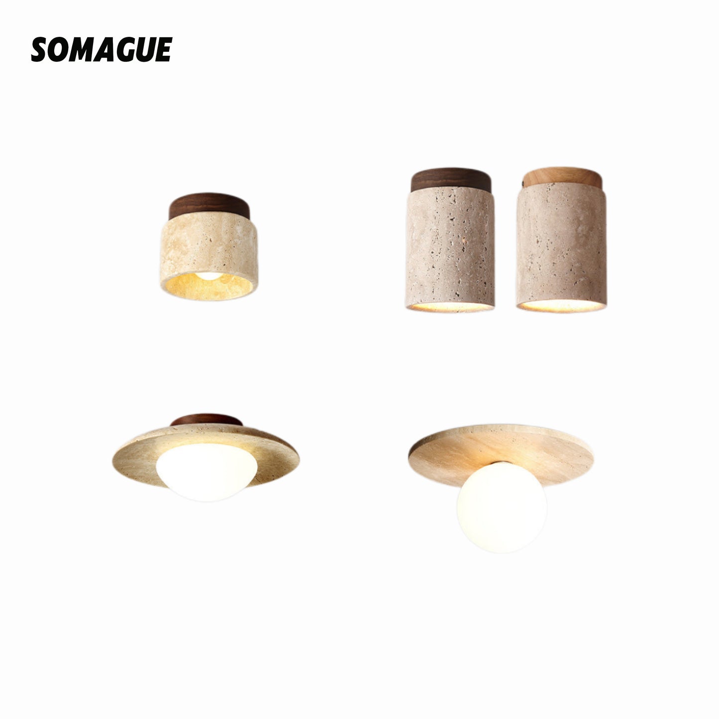 Noncu Ceiling Light Modern Wabi-Sabi Creative Arts Stone Living Room
