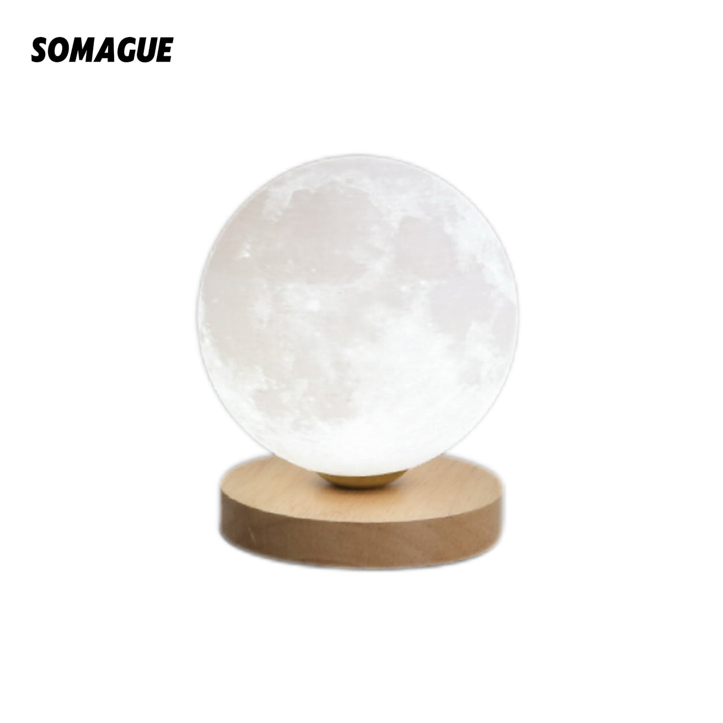 Yono Table Lamp Moon Shape Modern Metal Wood Bedroom Children Room