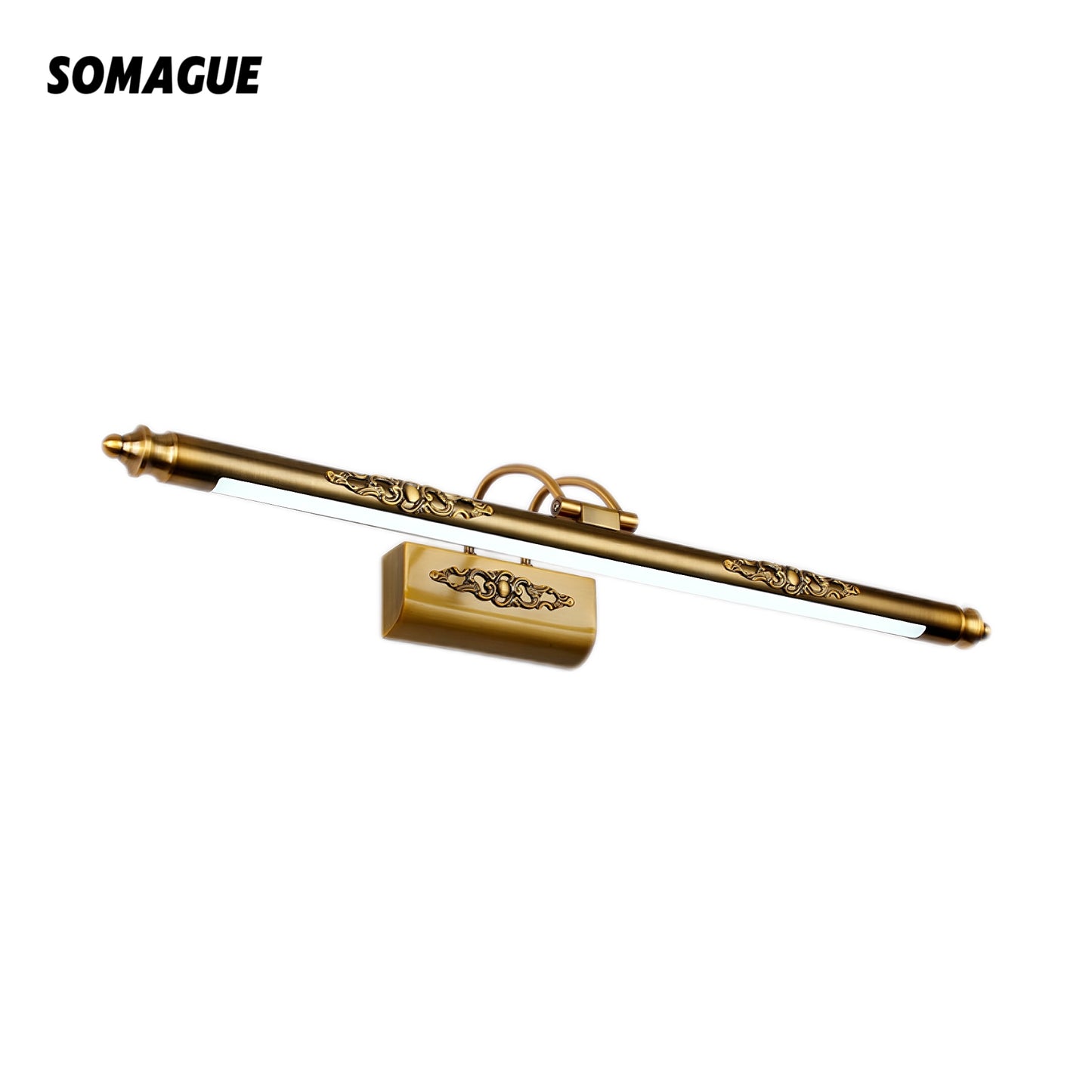 Elys Wall Lamp VIntage Linear Gold IP44 Metal Acrylic Bathroom