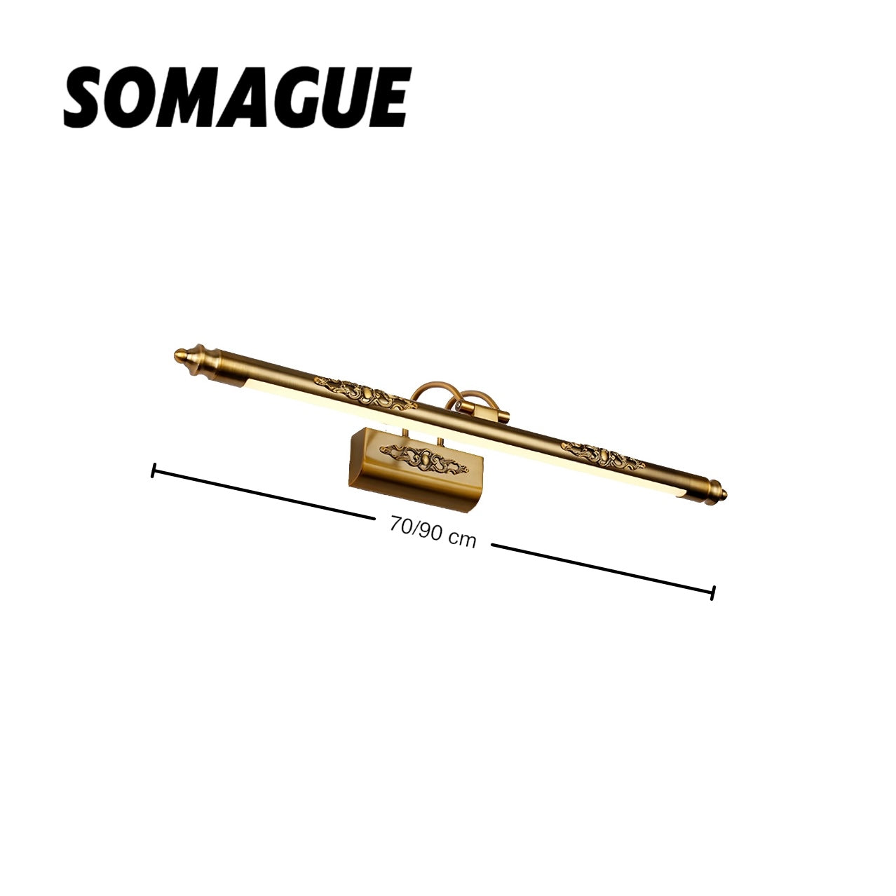 Elys Wall Lamp VIntage Linear Gold IP44 Metal Acrylic Bathroom