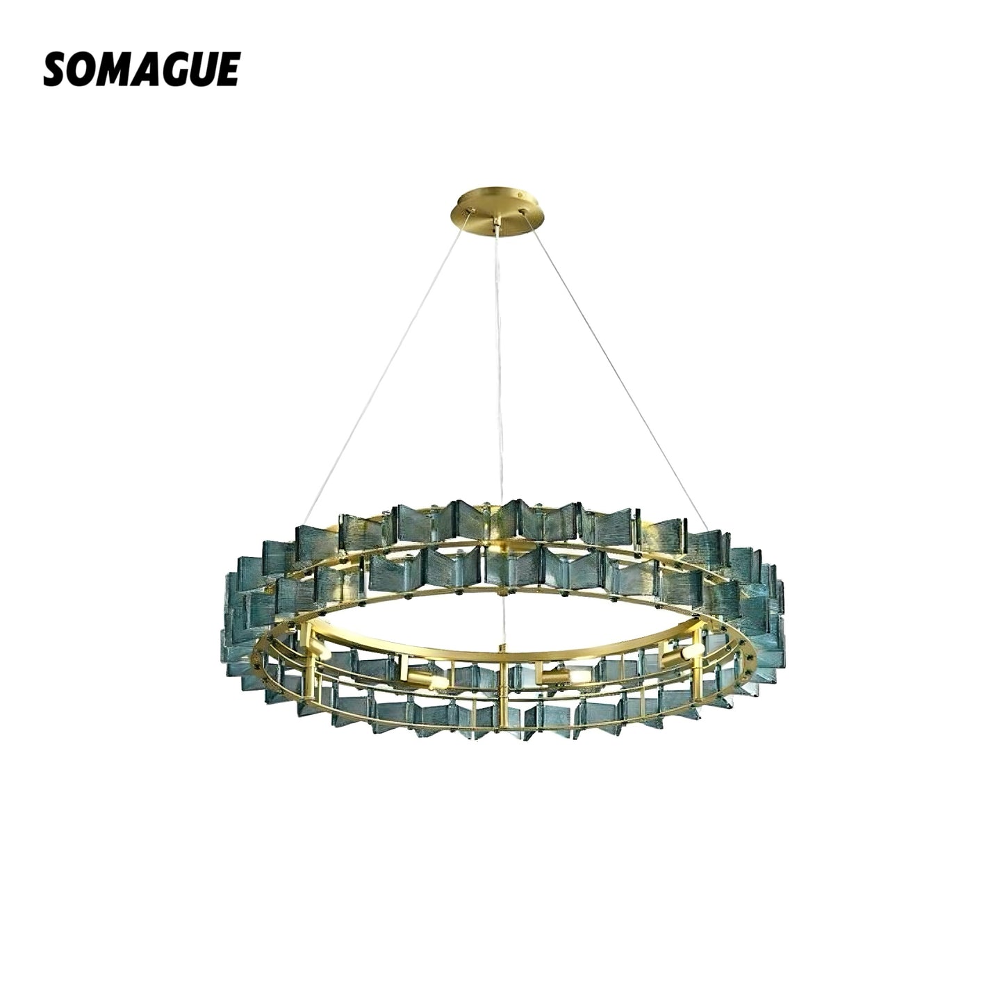Mode Chandelier Vintage Luxury Glass Metal Living Room Bedroom
