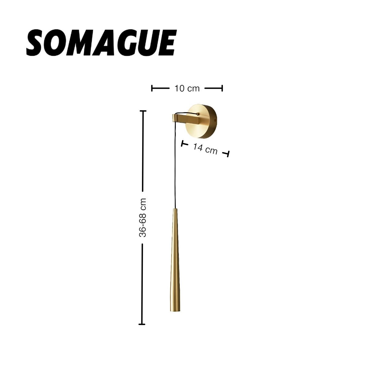 Mode Wall Lamp Modern Linear Gold Black Metal Living Room Bedroom