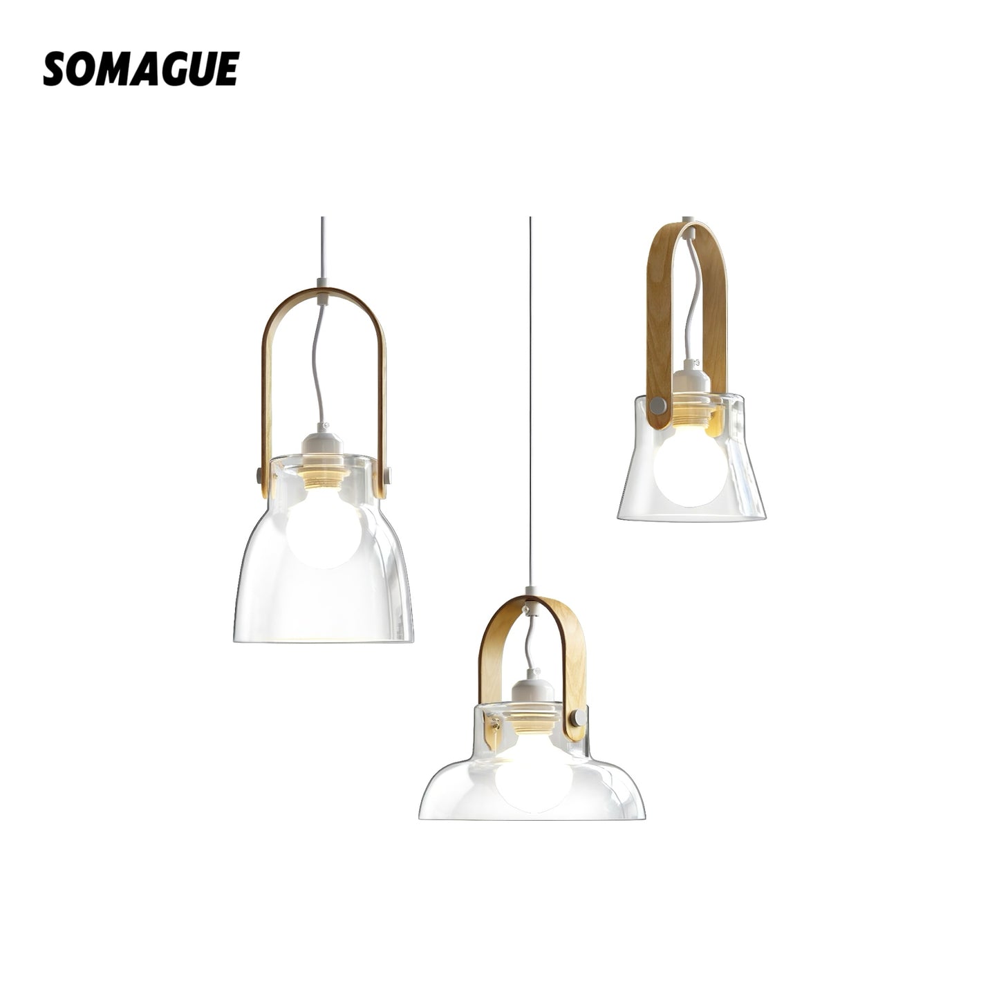 Nexa Pendant Light Vintage 3 Style Transparent Glass Living Room Bedroom