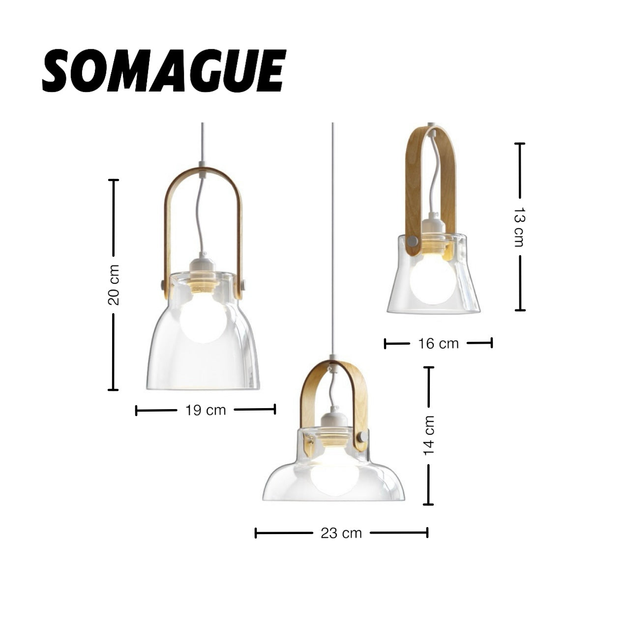 Nexa Pendant Light Vintage 3 Style Transparent Glass Living Room Bedroom