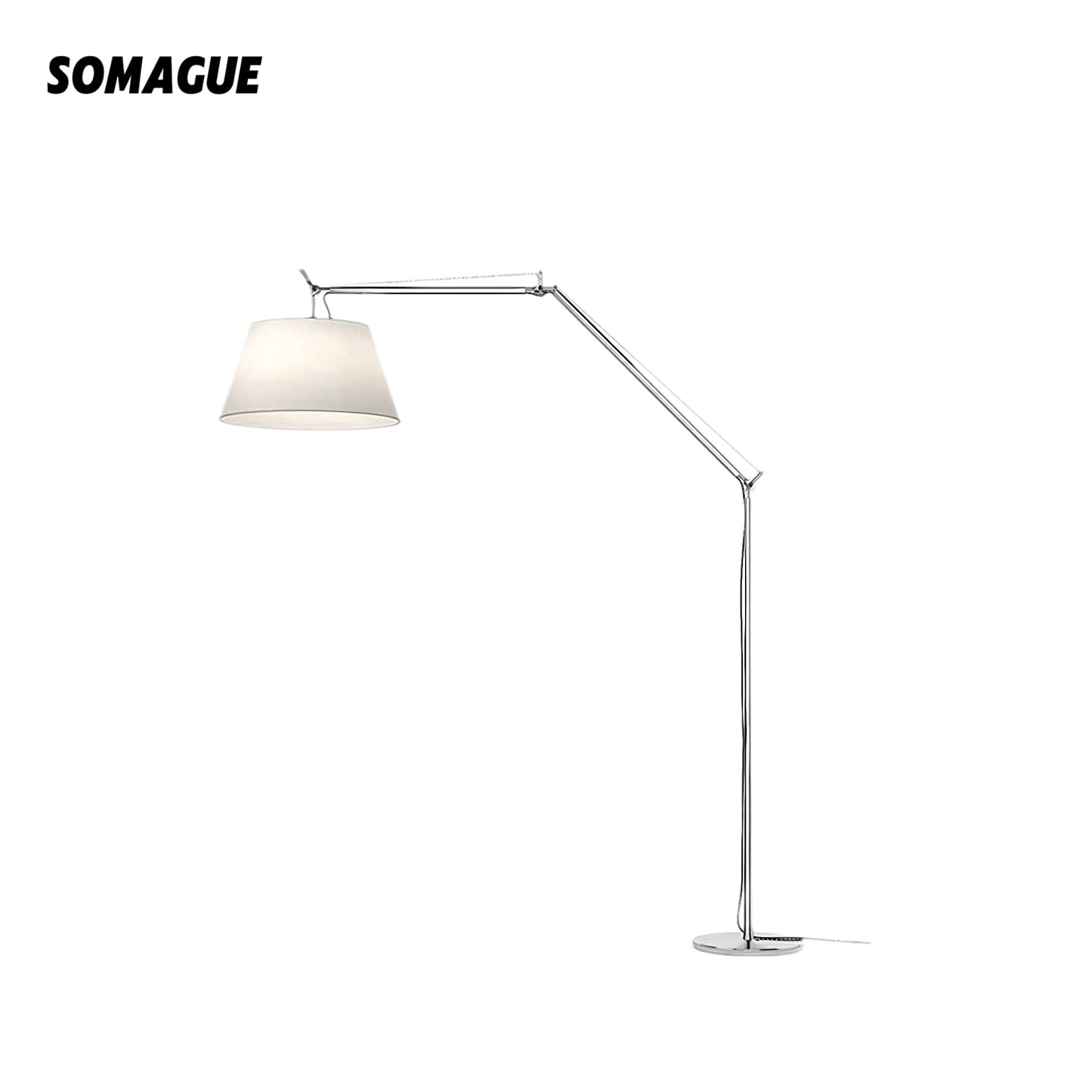 Elys Floor Lamp Rocker Arm Telescopic Industrial Style Metal Bedroom