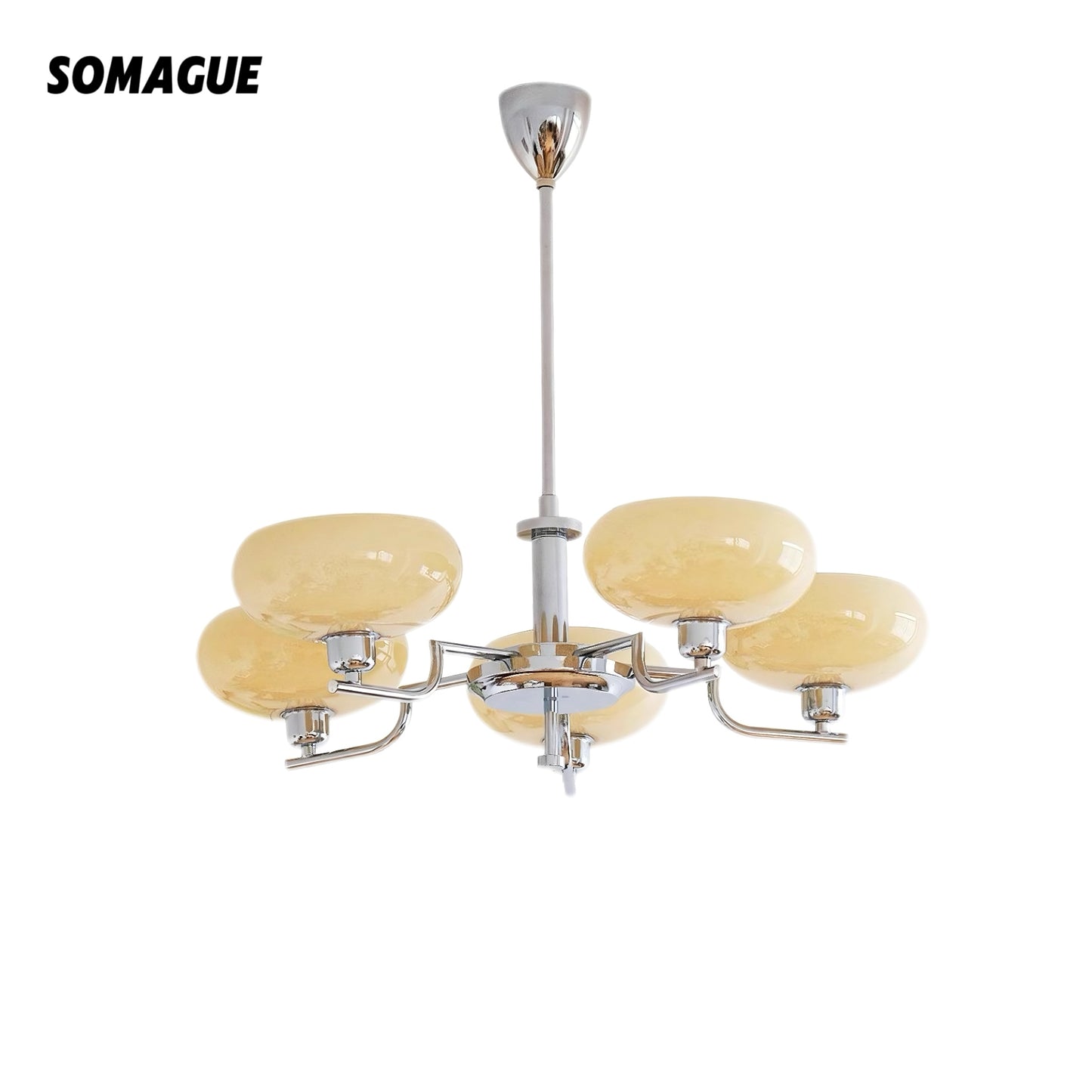 Halo Chandelier Bauhaus Simplicity Cream Metal Living Room Bedroom