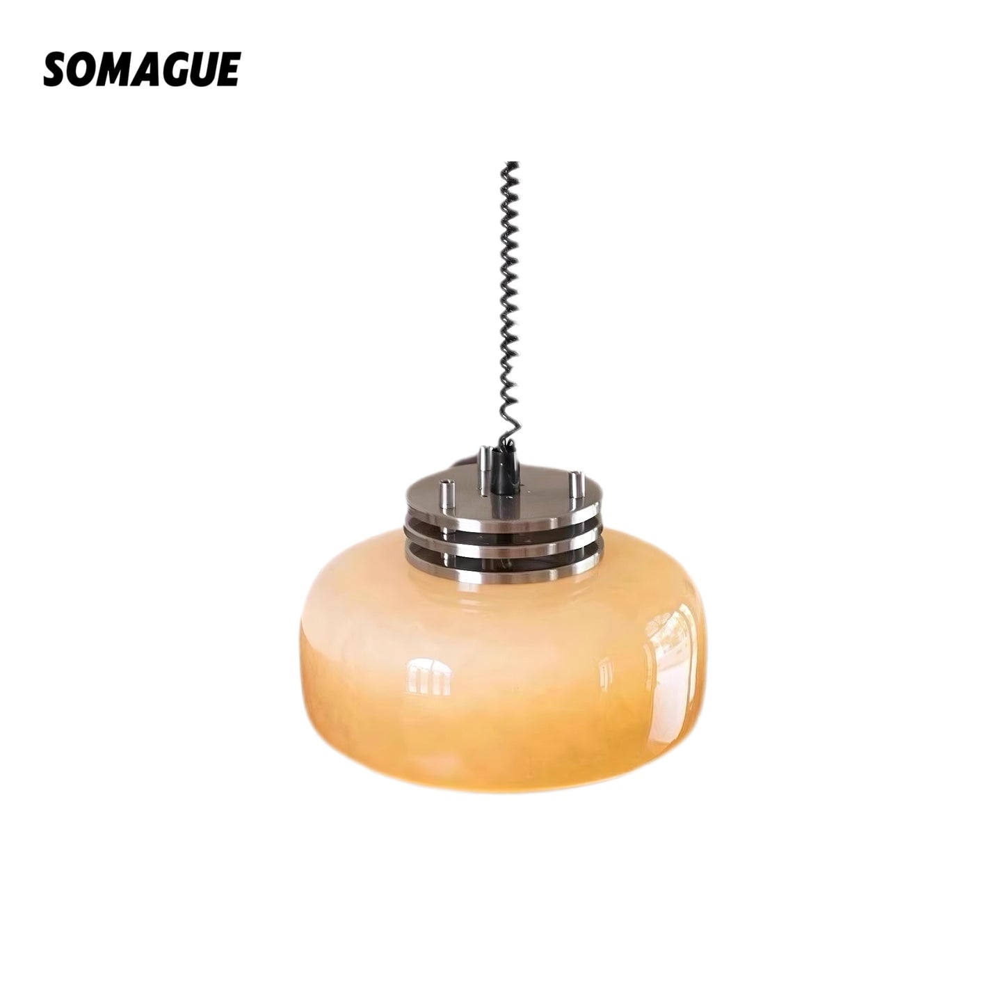Mode Pendant Light Medieval Vintage Lift Glass Metal Living Room Bedroom