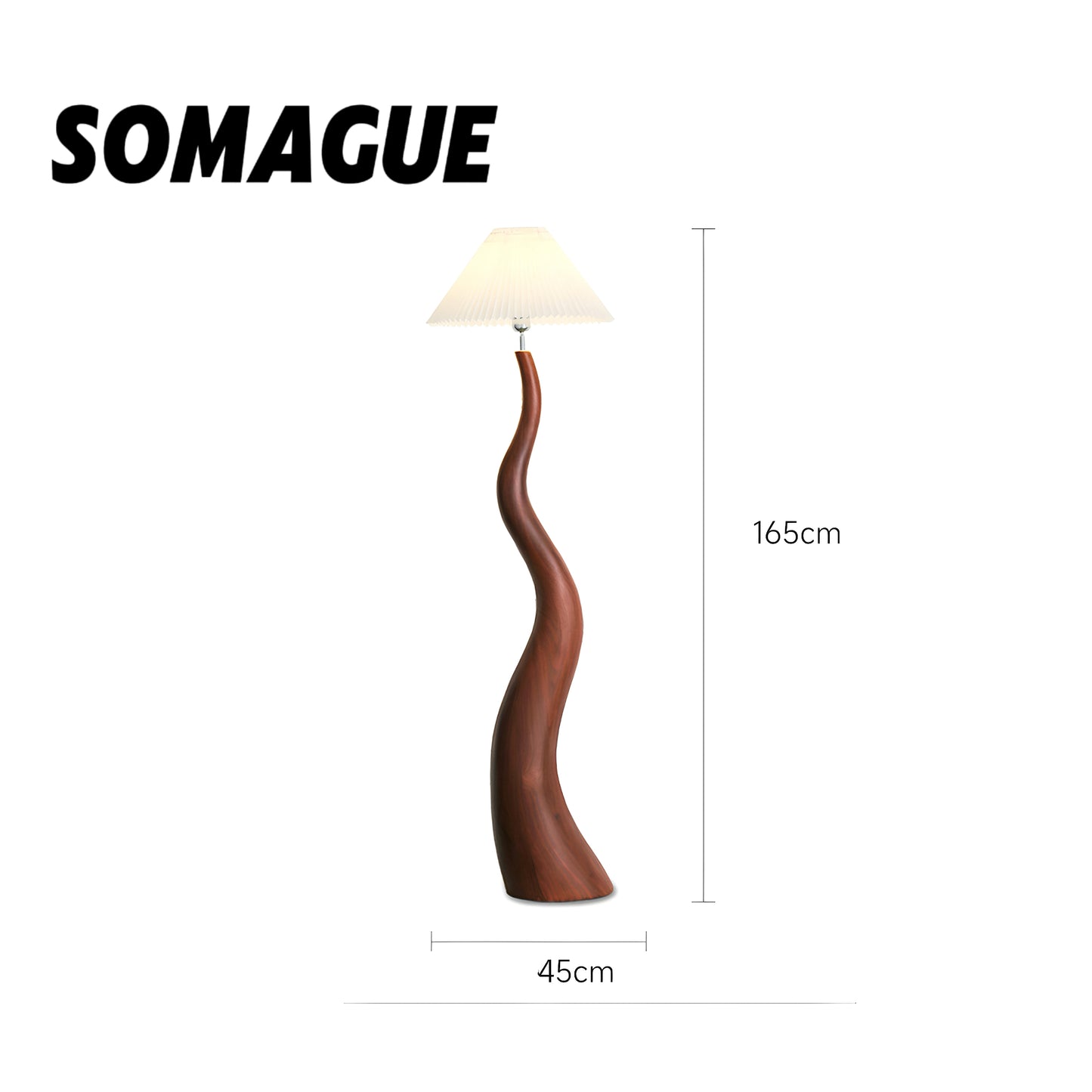 Mode Floor Lamp Handmade Wood-Shade Walnut Living Room Bedroom