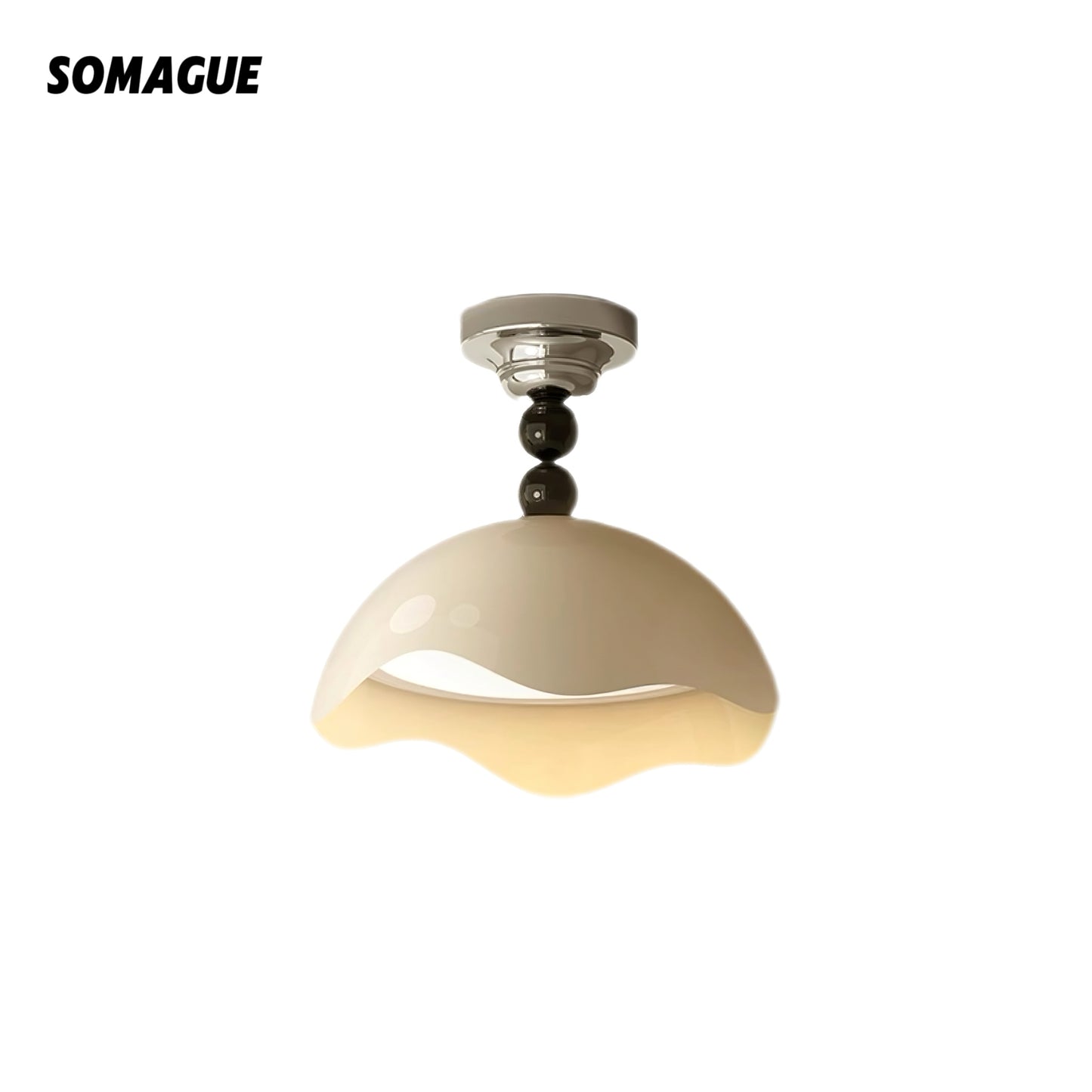 Yono Ceiling Light Eggshell Memphis Modern Cream Acrylic Bedroom