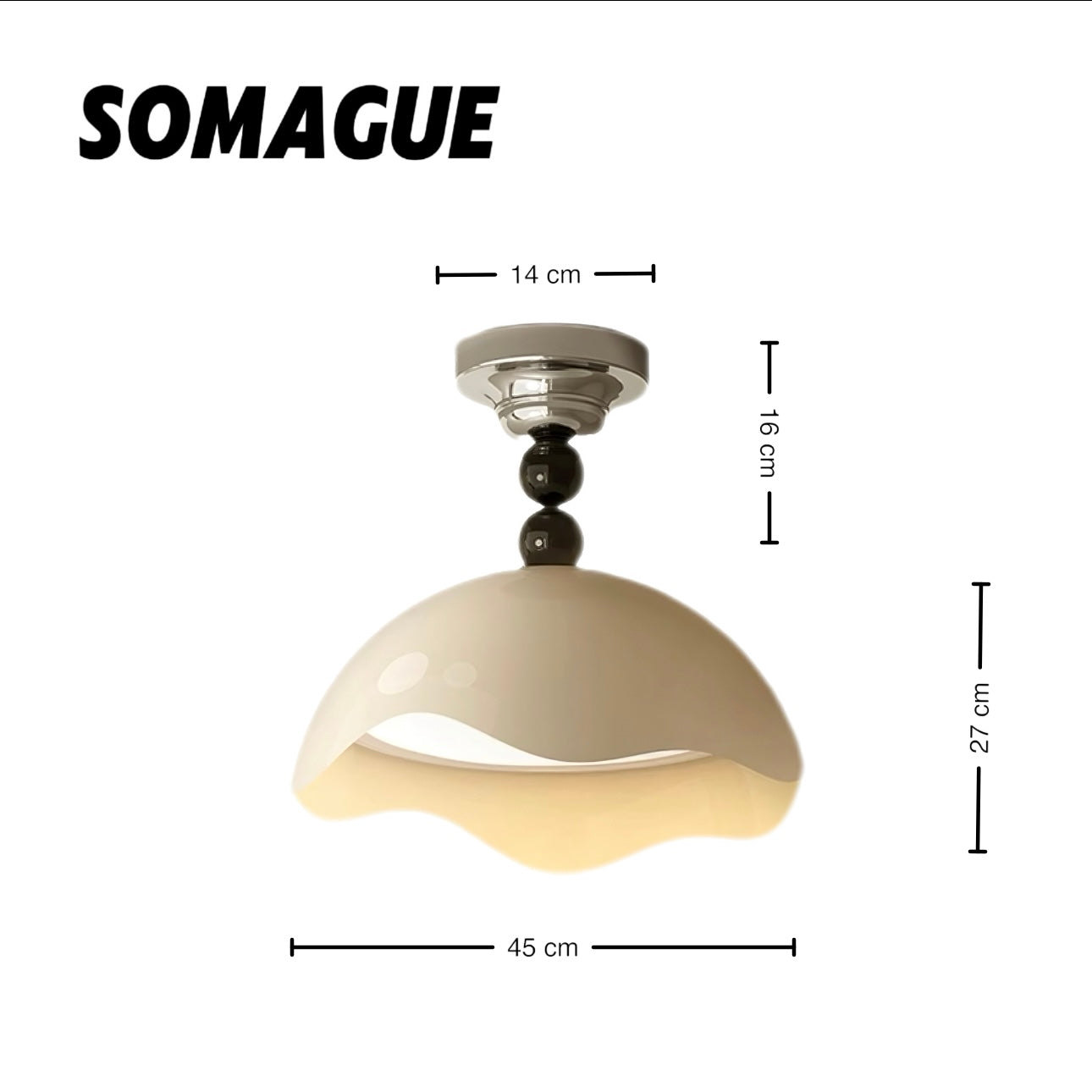 Yono Ceiling Light Eggshell Memphis Modern Cream Acrylic Bedroom