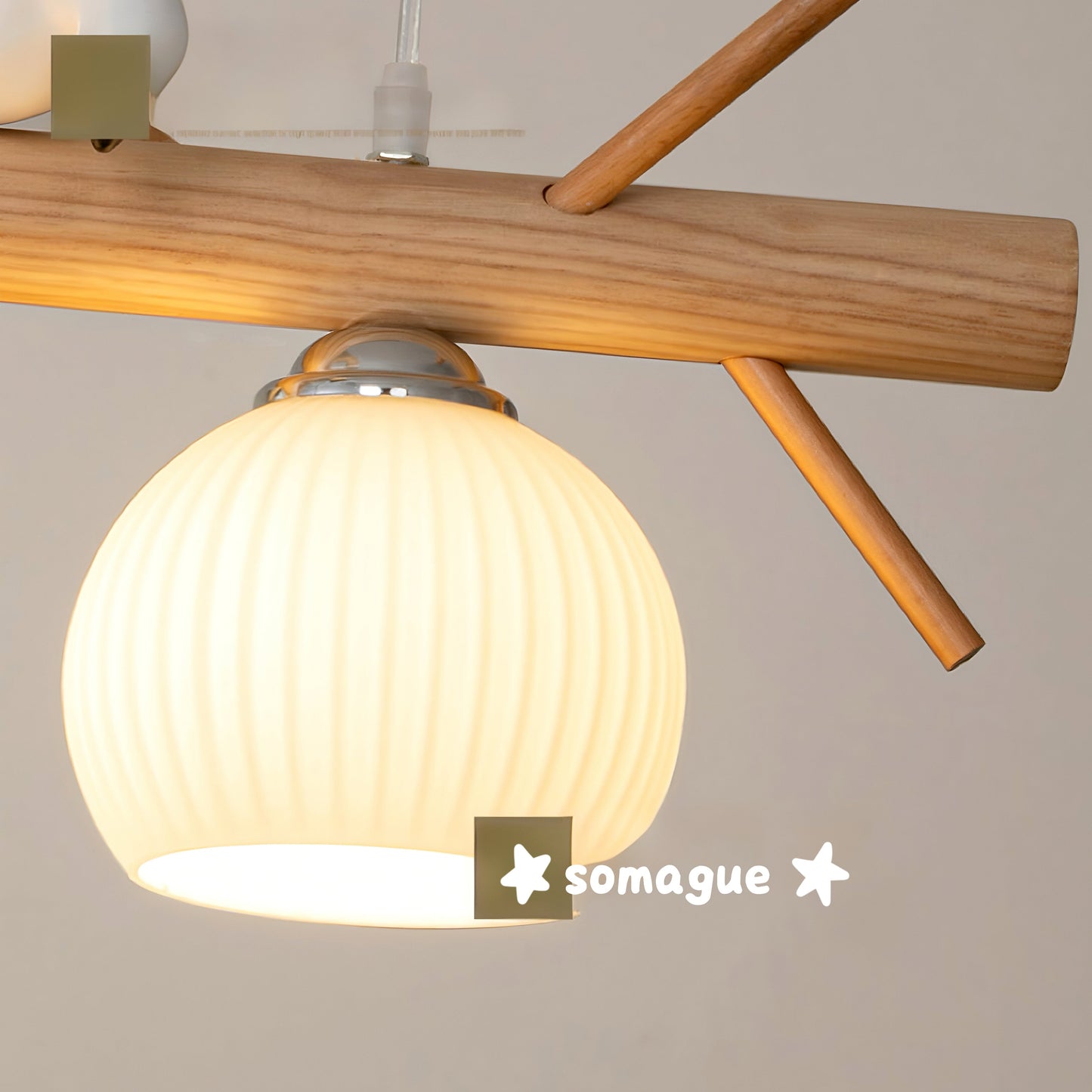 Nexa Pendant Light Country Rustic Style Bird Wood Glass Living Room Bedroom