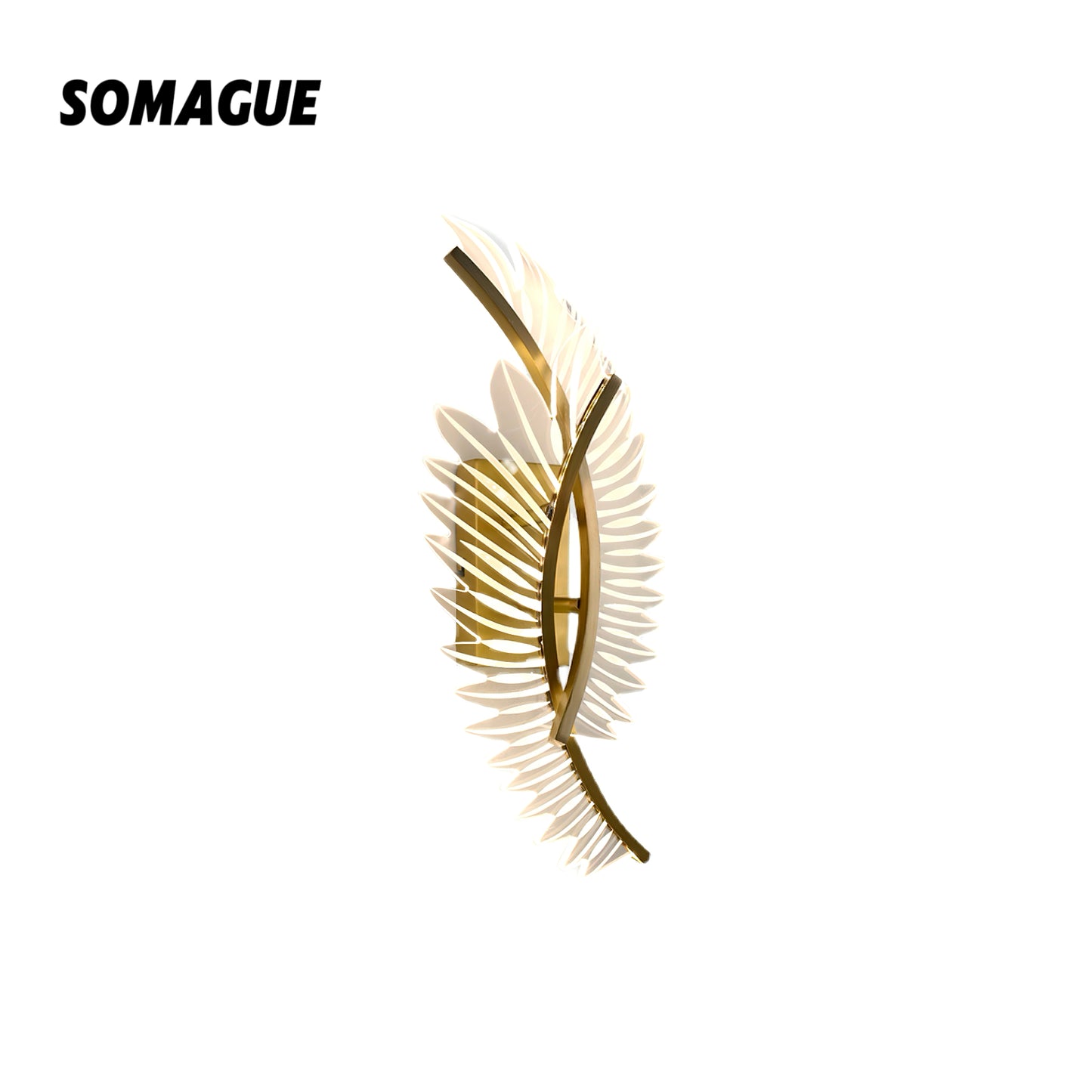 Yono Wall Lamp Modern Minimalist Wings Gold Metal Acrylic Living Room Bedroom