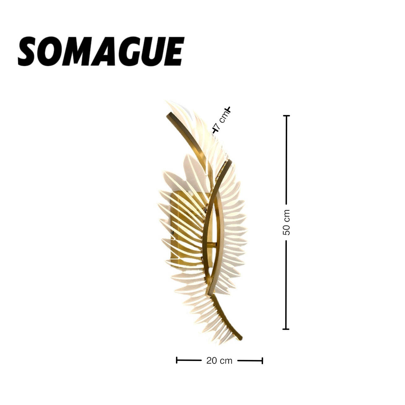 Yono Wall Lamp Modern Minimalist Wings Gold Metal Acrylic Living Room Bedroom