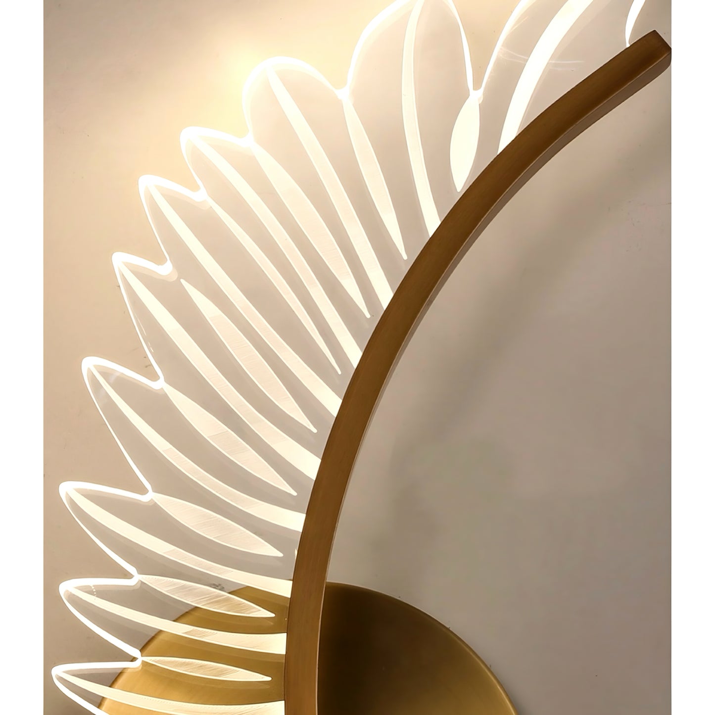 Yono Wall Lamp Modern Minimalist Wings Gold Metal Acrylic Living Room Bedroom