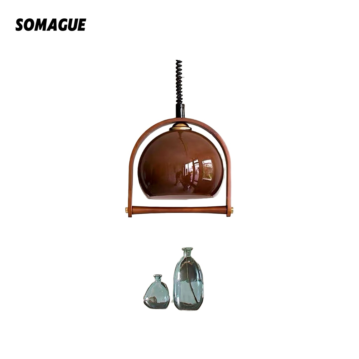 Mode Pendant Light Modern Telescoping Adjust Wood Living Room