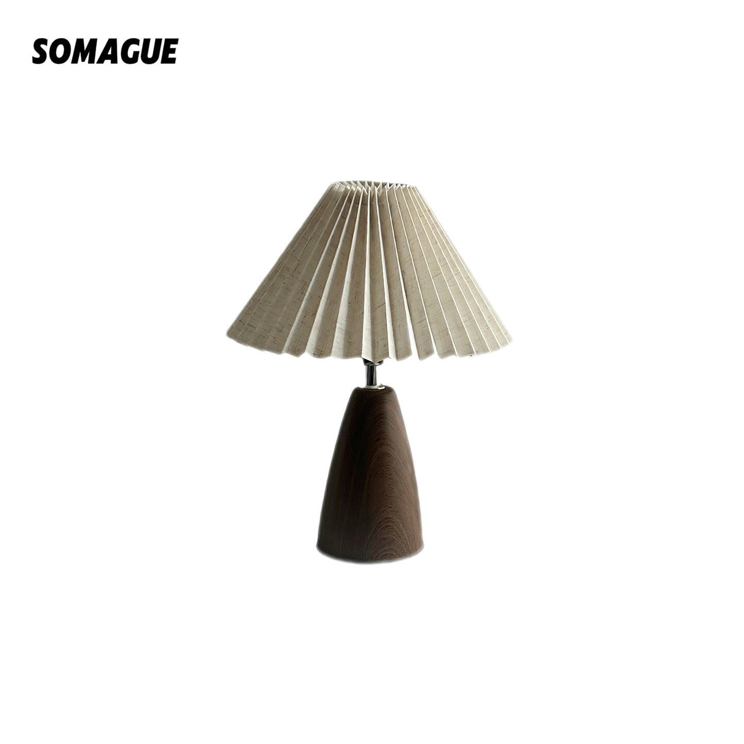 Mode Table Lamp Scandinavian Walnut Tapered Ceramic Living Room