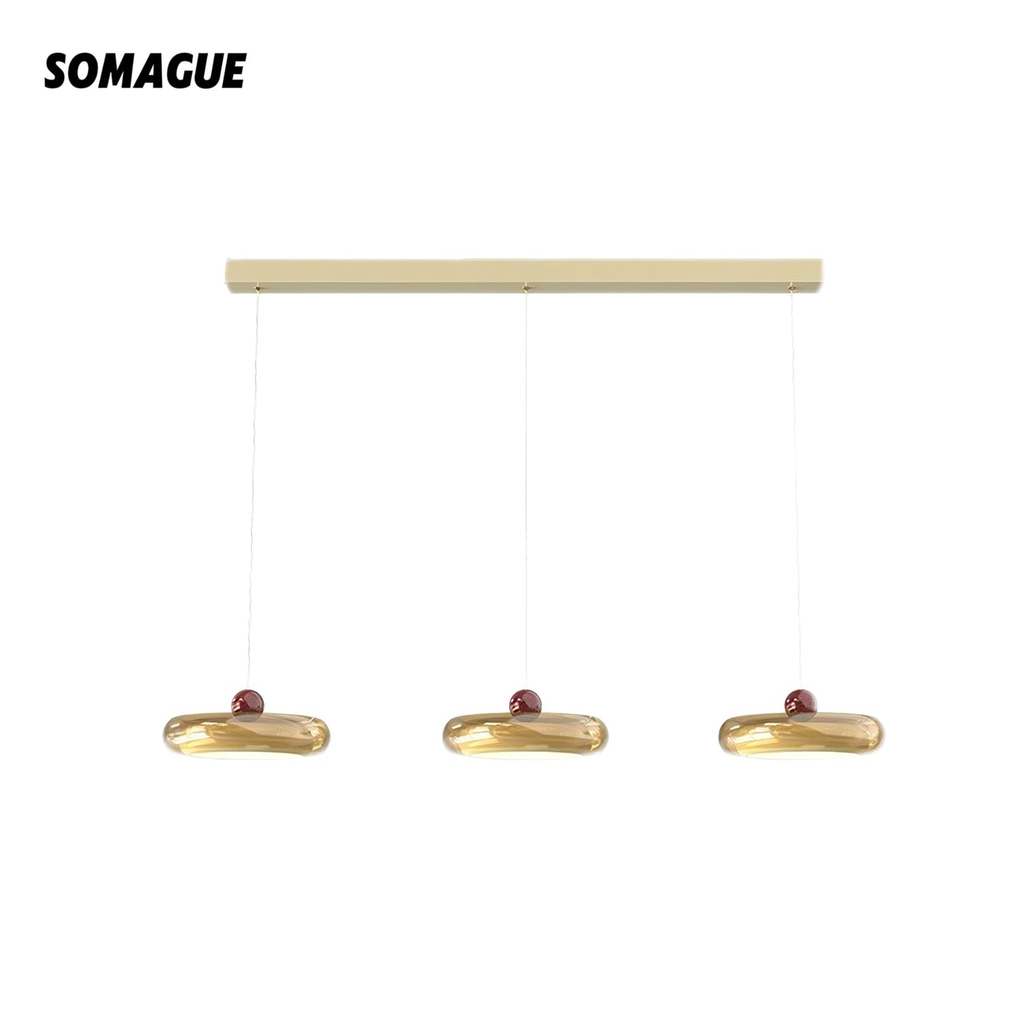 Yono Pendant Light Modern Creamy Style Line Acrylic Glass Living Room