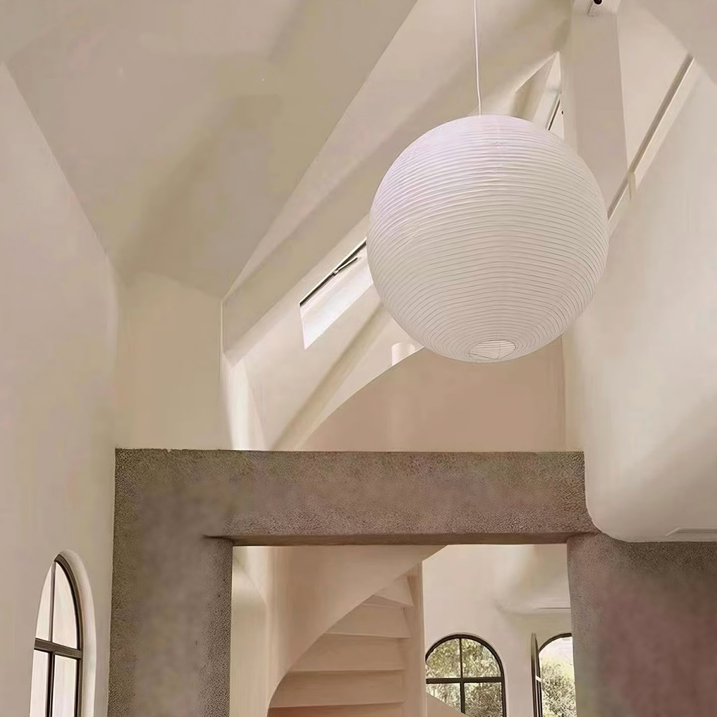Nexa Pendant Light Silk Modern Lantern Wabi-Sabi Polymer Living Room