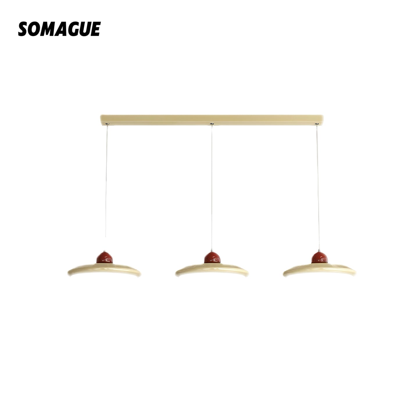 Yono Pendant Light Modern Simplicity 3 Head Cream Style Acrylic Living Room