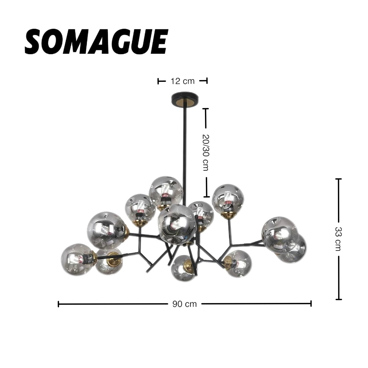 Mode Chandelier Modern Nordic 12 Head Style Glass Living Room Bedroom
