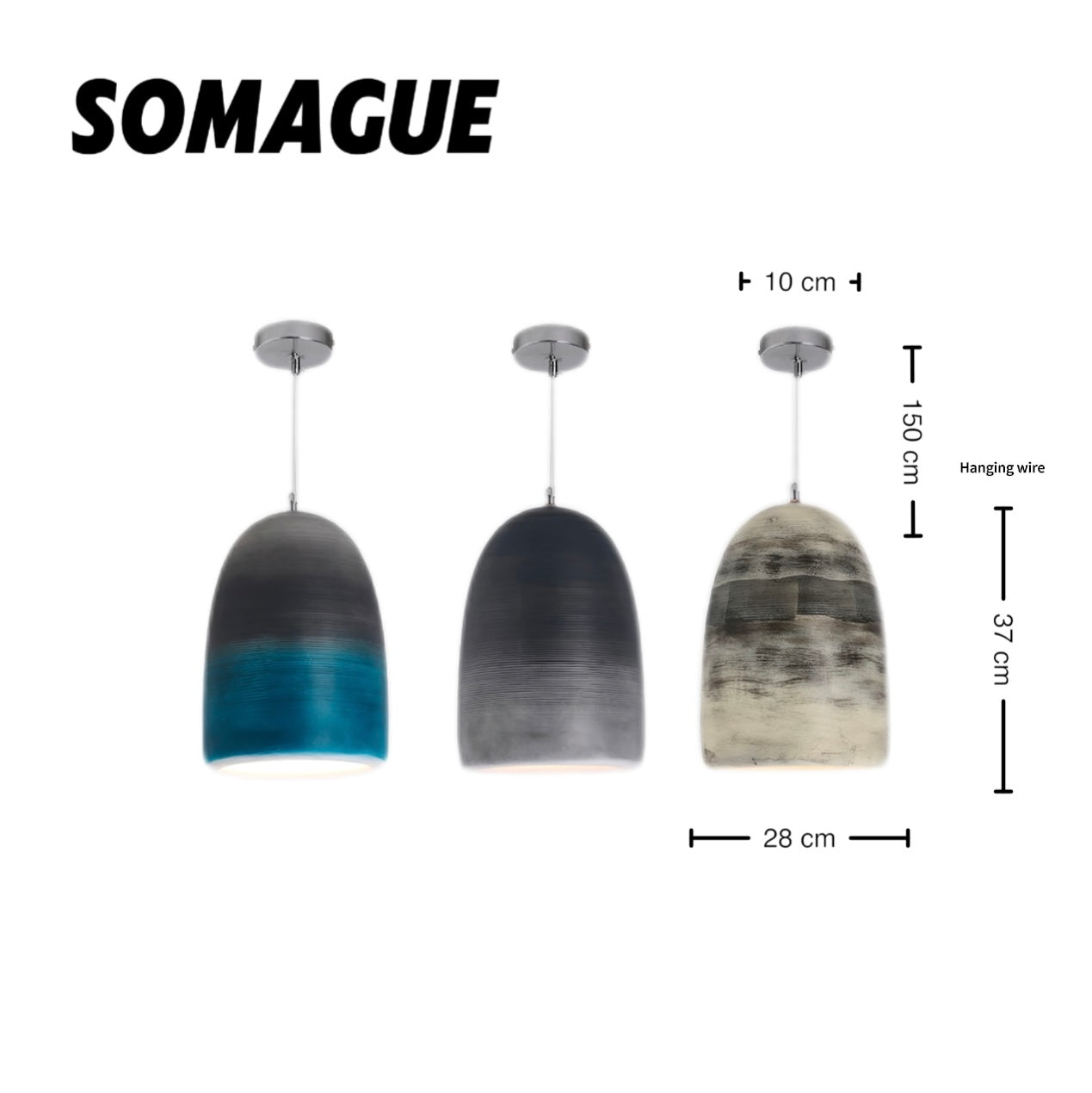 Zephyra Pendant Light Modern Rock Art Deco 3 Color Resin Living Room