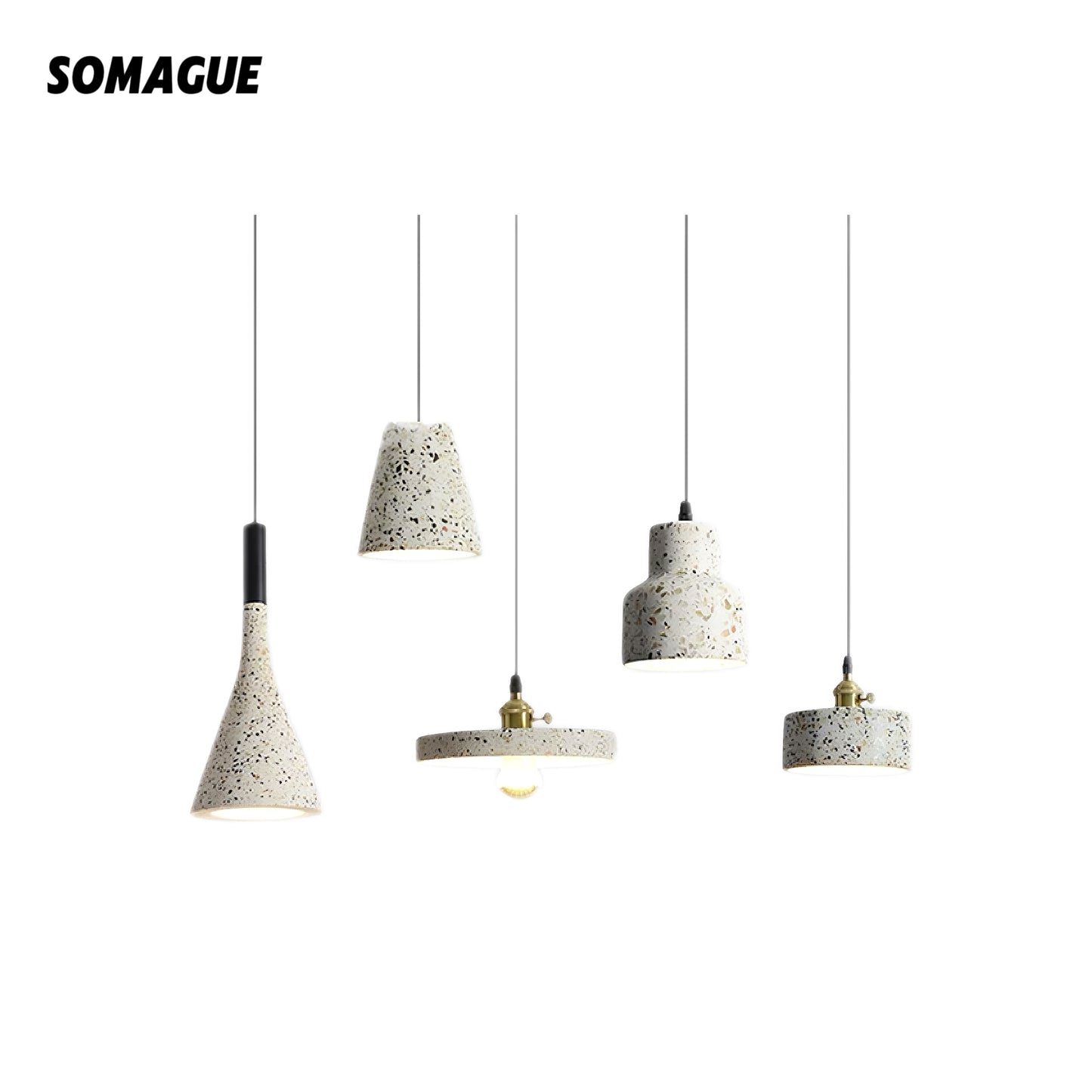 Mode Pendant Light 5 Style Modern Simple Metal Stone Living Room