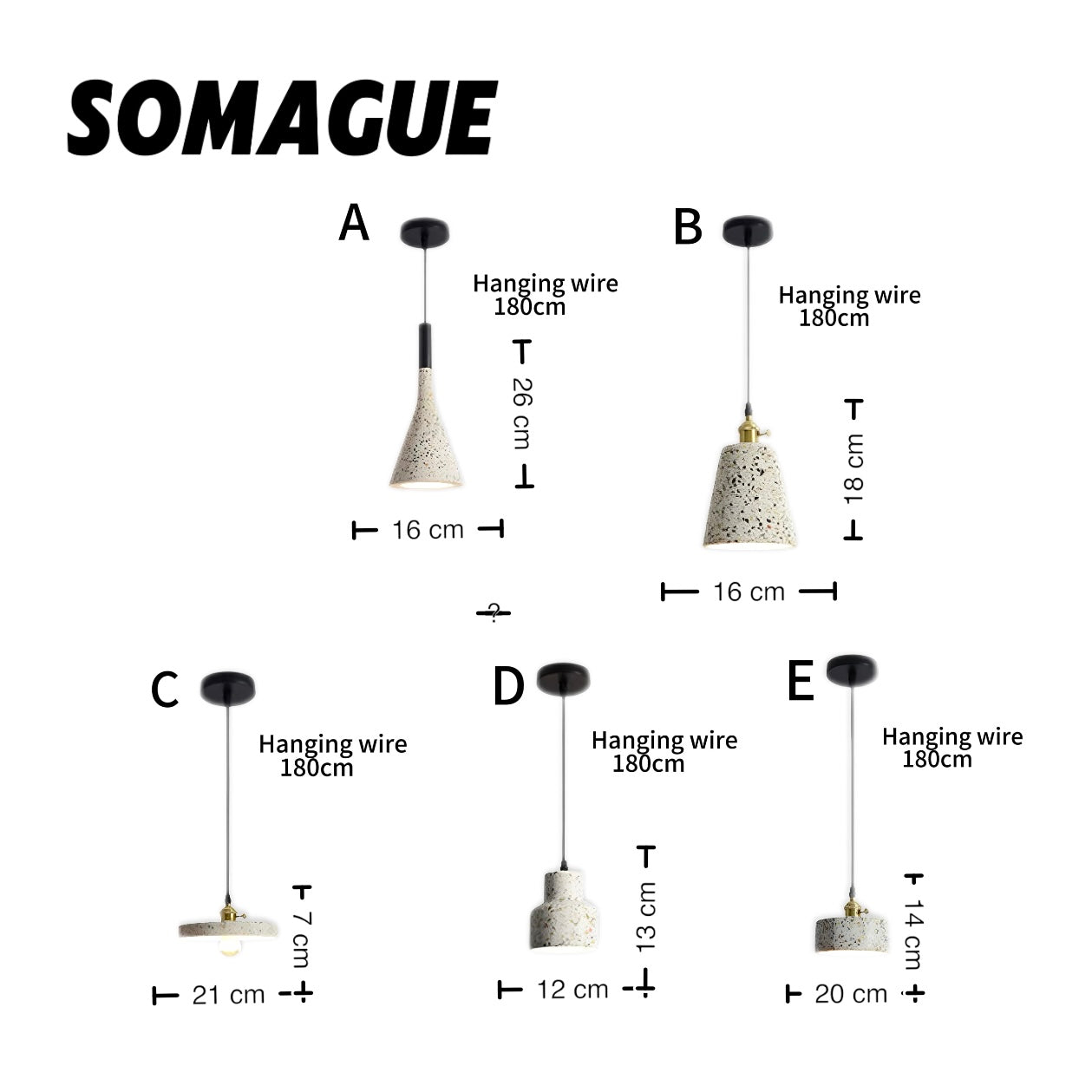 Mode Pendant Light 5 Style Modern Simple Metal Stone Living Room