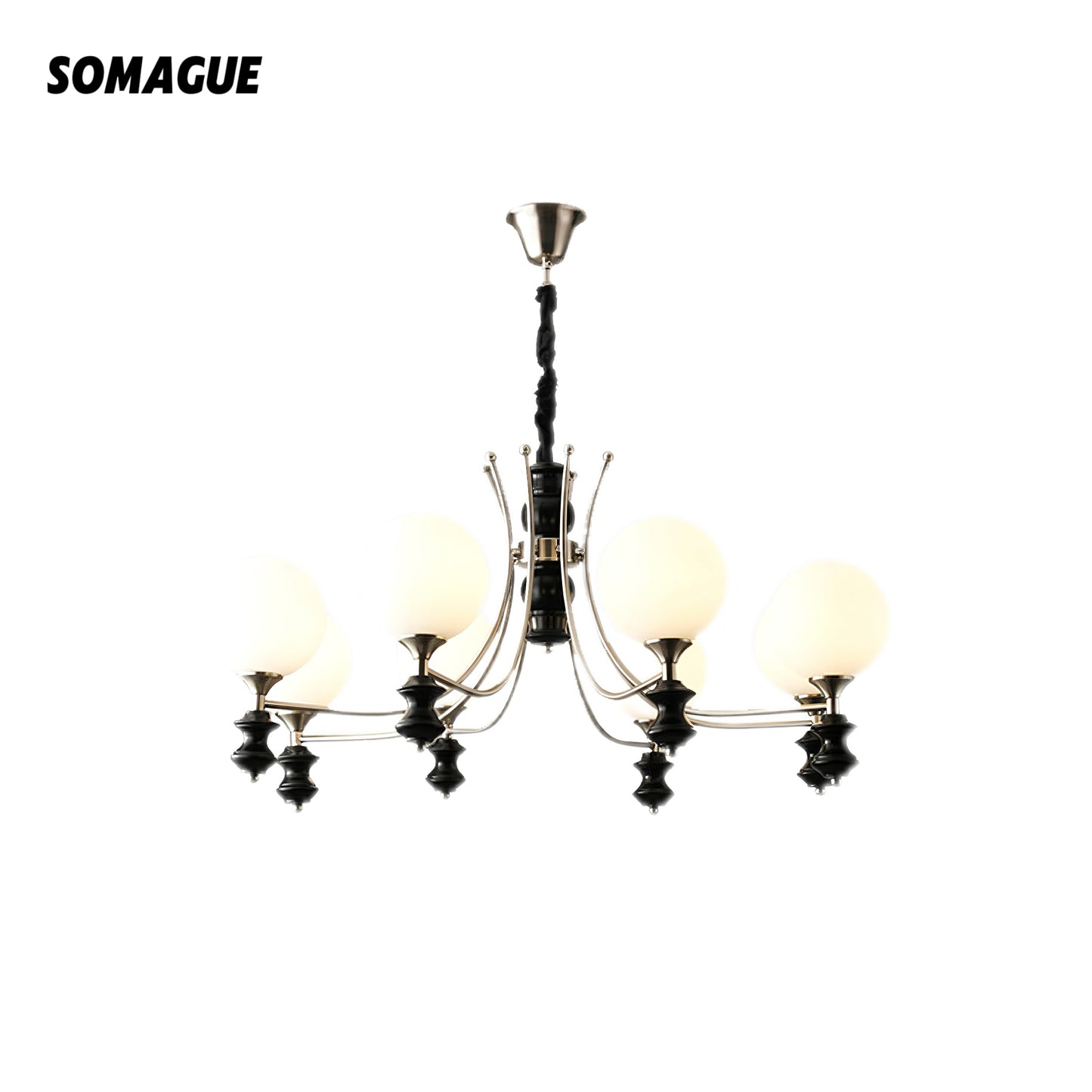 Aura Chandelier Vintage LED Indoor White Glass Living Room