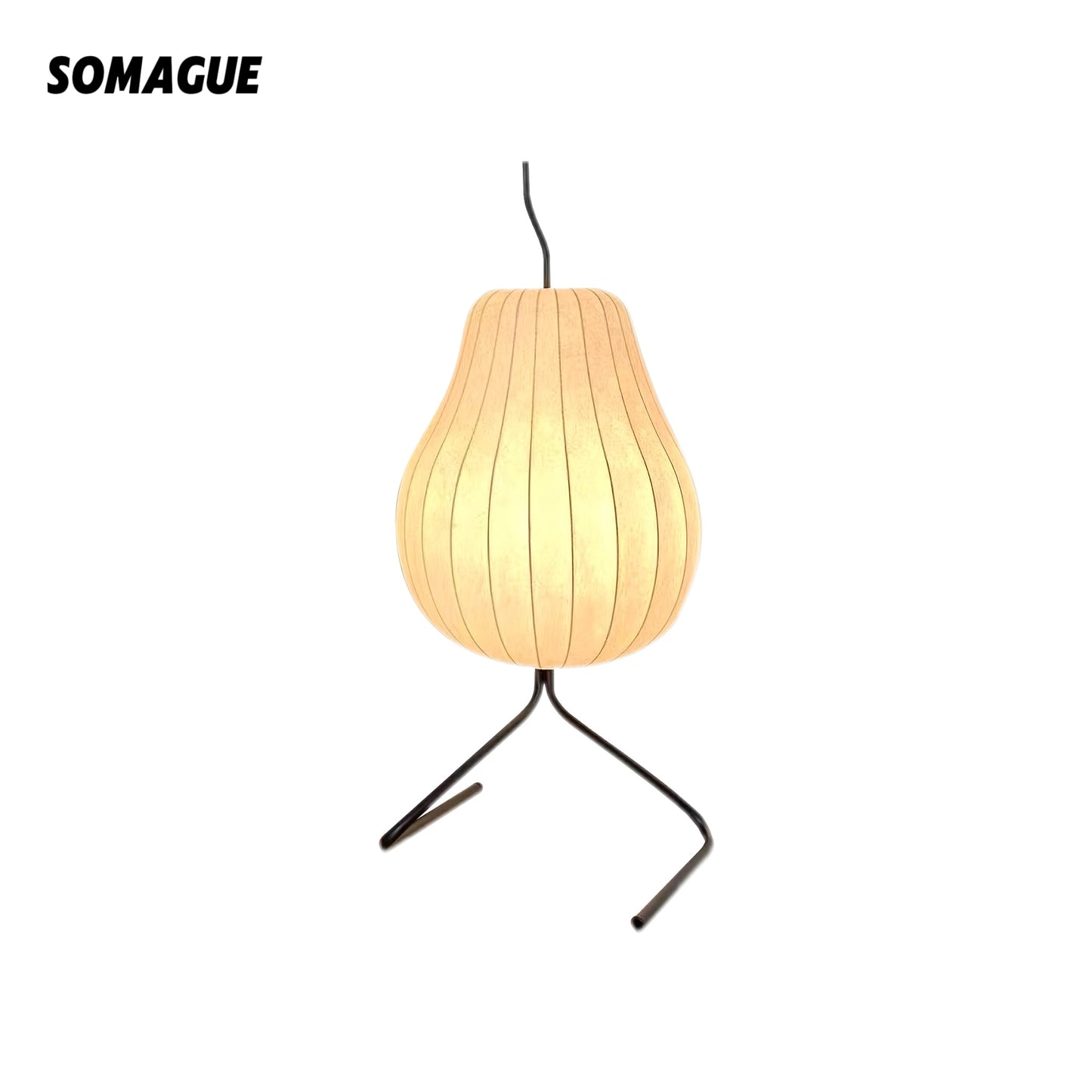 Yono Floor Lamp Modern Wabi-Sabi Silk Pear Shade Living Room