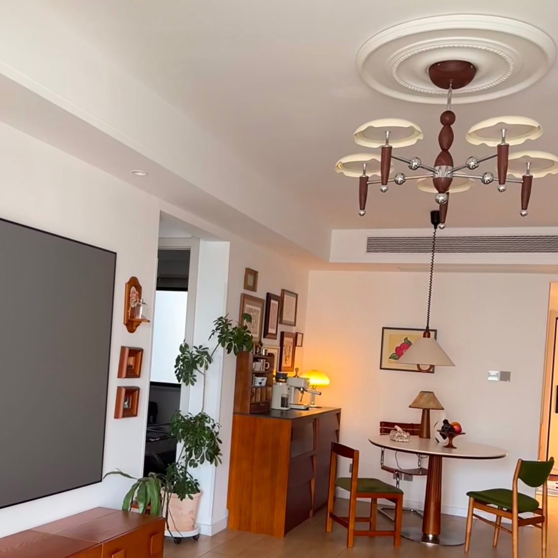 Aura Chandelier Vintage Bauhaus Creamy Indoor Acrylic Living Room
