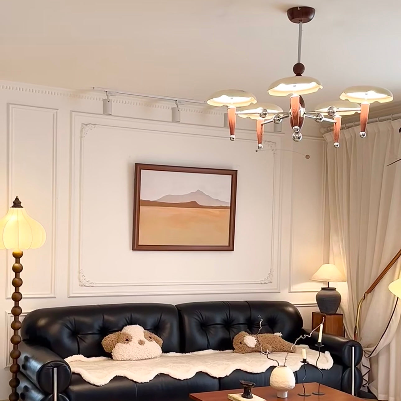 Aura Chandelier Vintage Bauhaus Creamy Indoor Acrylic Living Room
