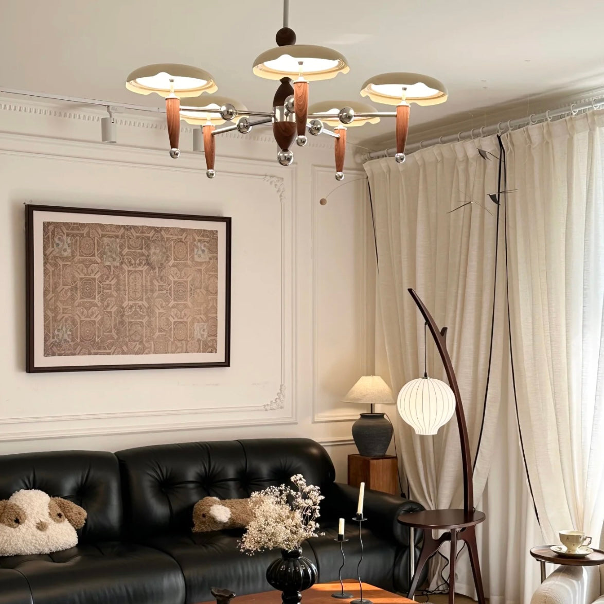 Aura Chandelier Vintage Bauhaus Creamy Indoor Acrylic Living Room