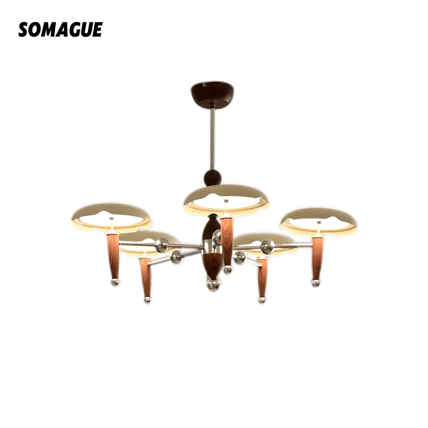 Aura Chandelier Vintage Bauhaus Creamy Indoor Acrylic Living Room