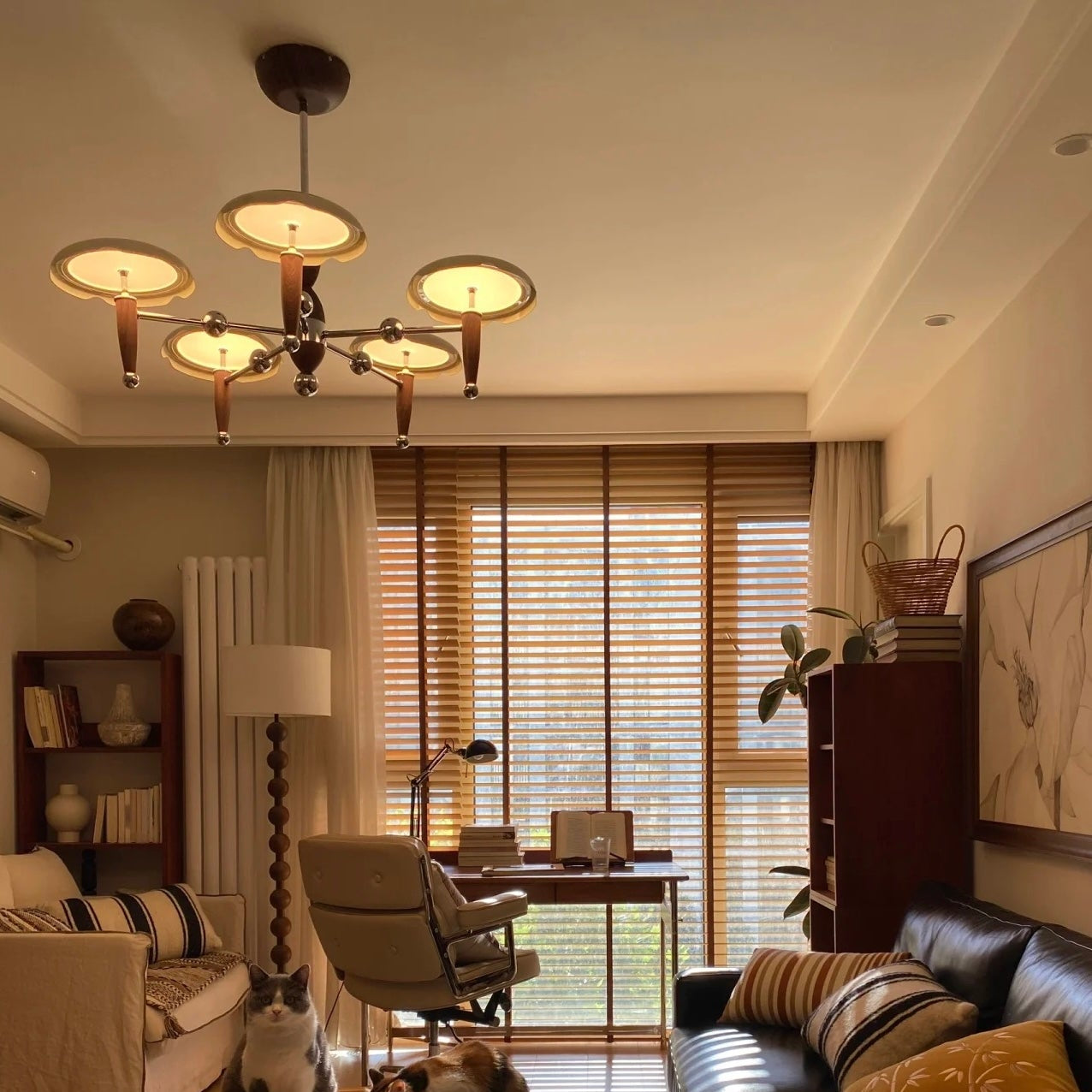 Aura Chandelier Vintage Bauhaus Creamy Indoor Acrylic Living Room