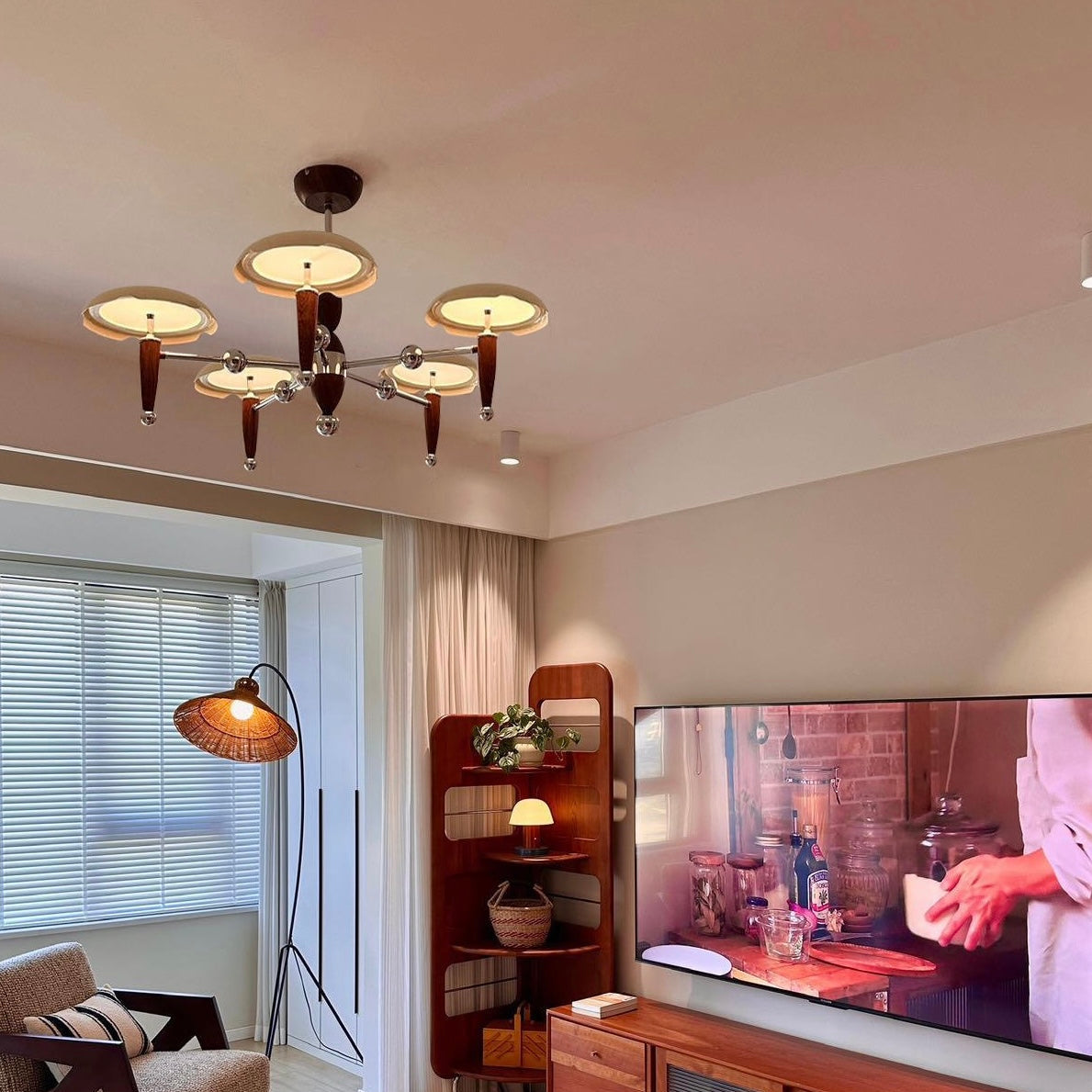 Aura Chandelier Vintage Bauhaus Creamy Indoor Acrylic Living Room