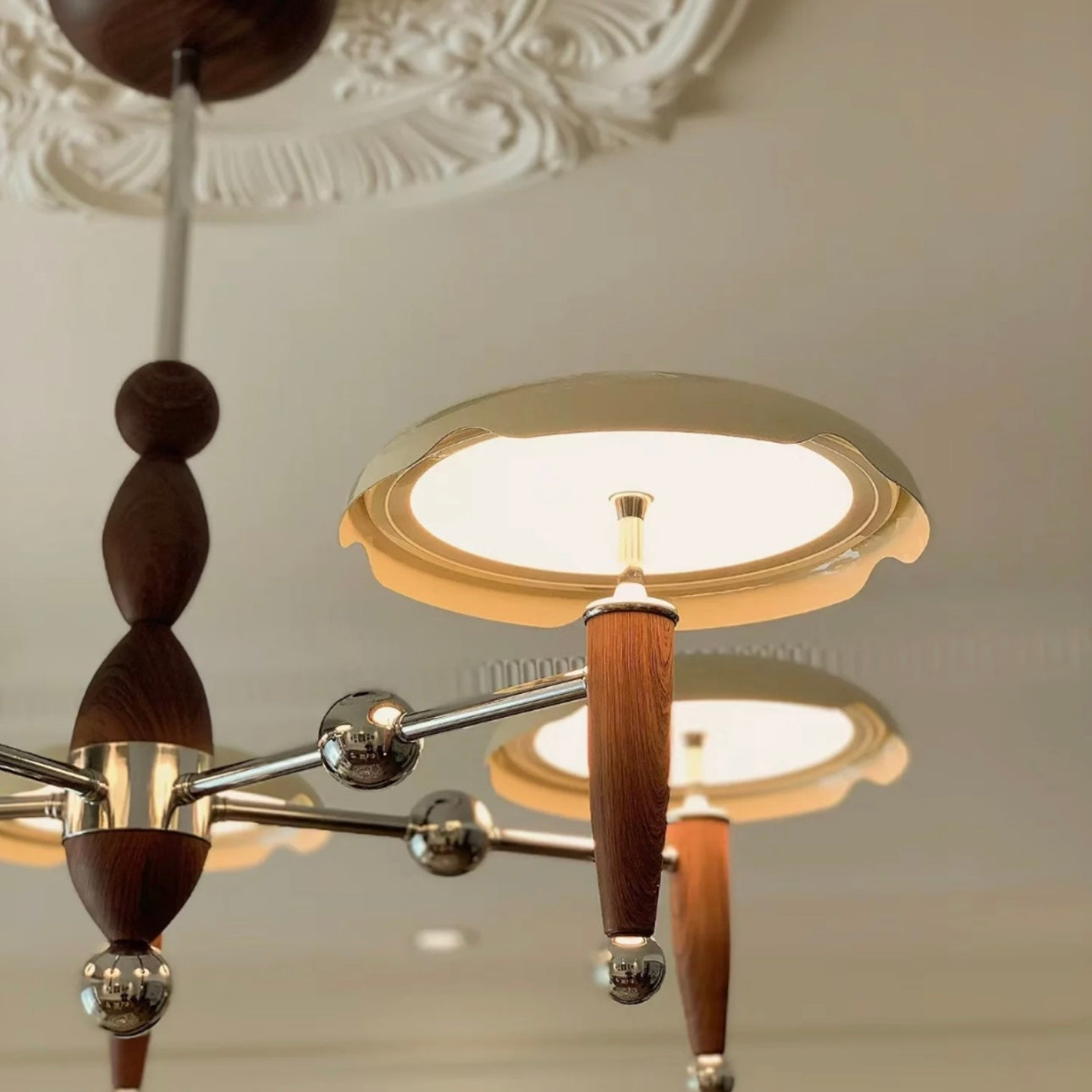 Aura Chandelier Vintage Bauhaus Creamy Indoor Acrylic Living Room