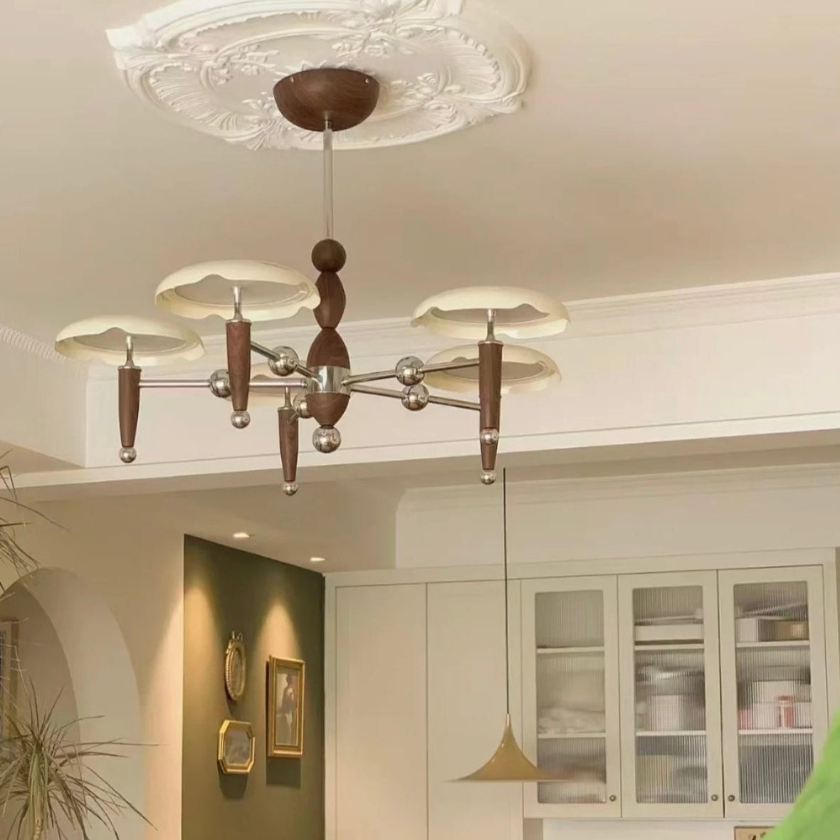 Aura Chandelier Vintage Bauhaus Creamy Indoor Acrylic Living Room