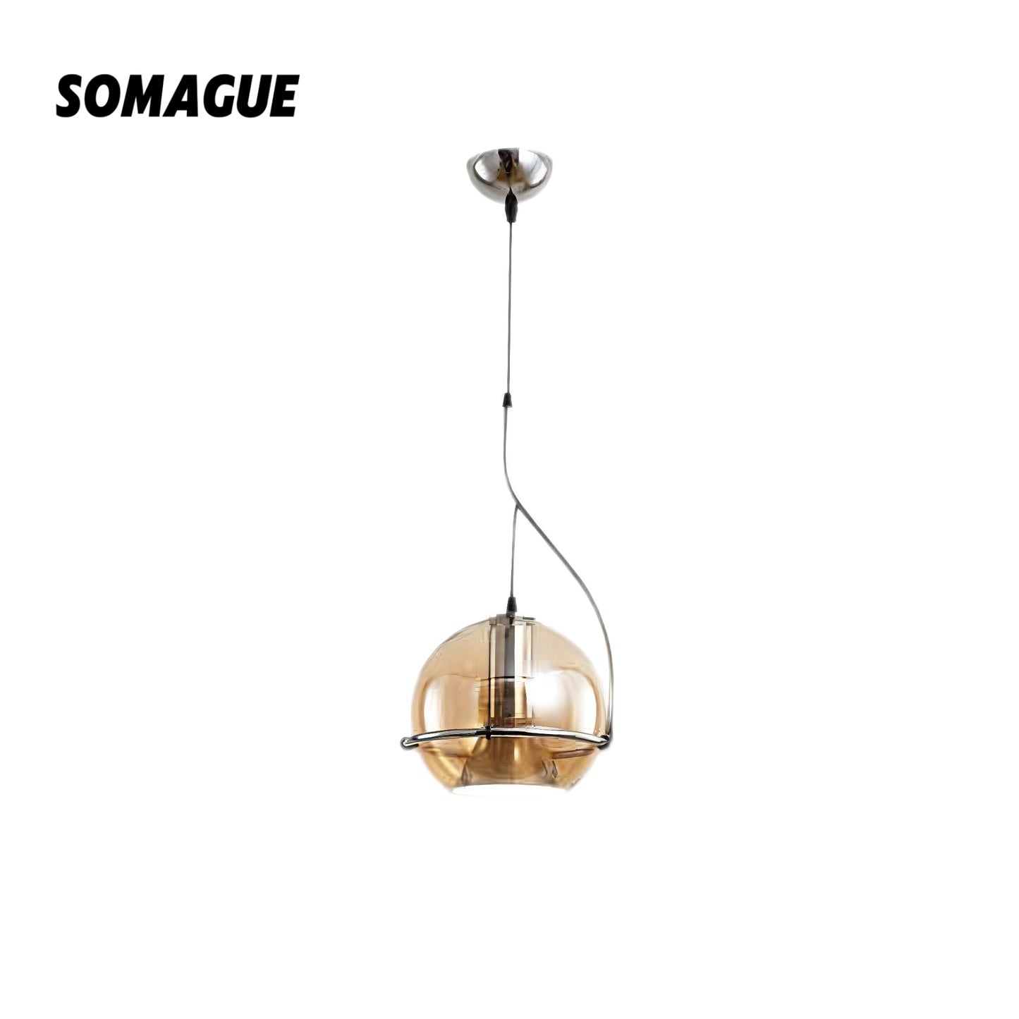 Yono Pendant Light Industry Vintage Amber Glass Living Room Bedroom