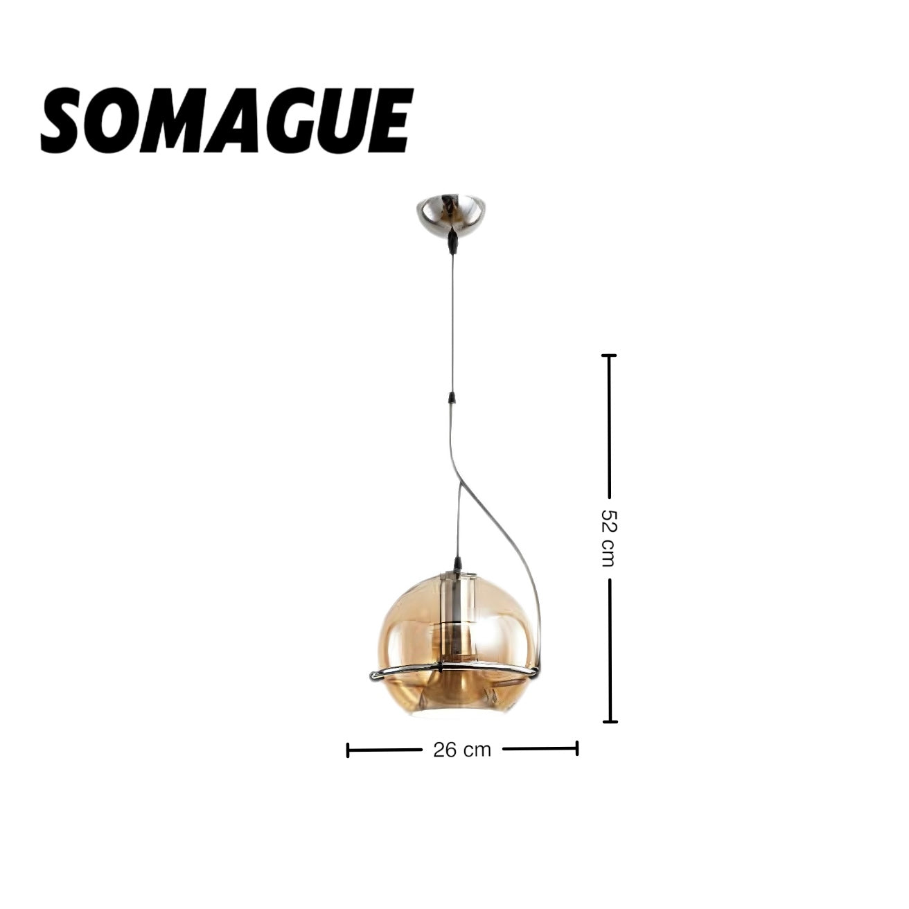 Yono Pendant Light Industry Vintage Amber Glass Living Room Bedroom