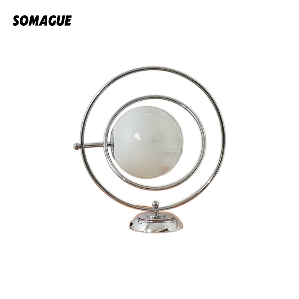 Yono Table Lamp Vintage Art Round Shade Indoor Glass Bedroom