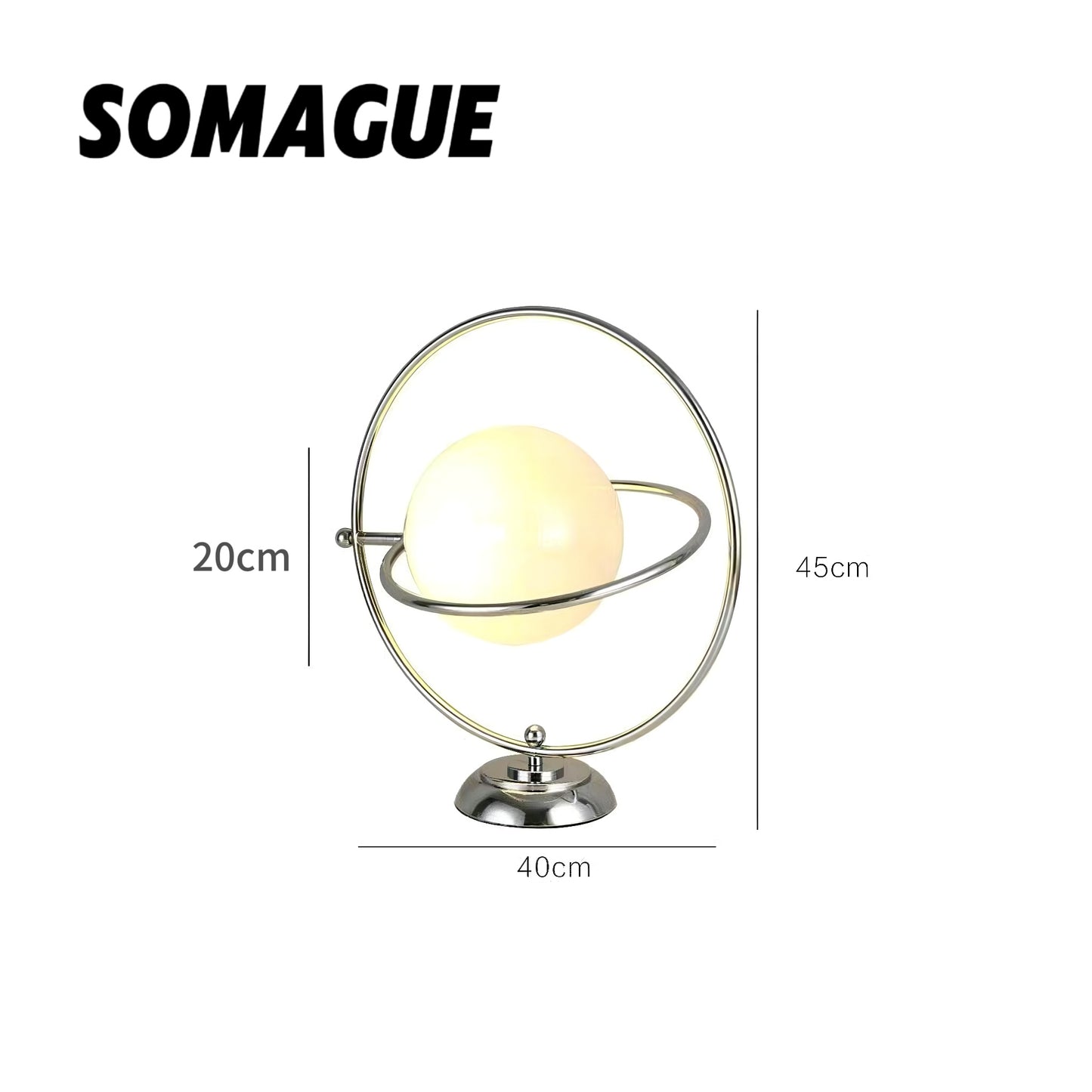 Yono Table Lamp Vintage Art Round Shade Indoor Glass Bedroom