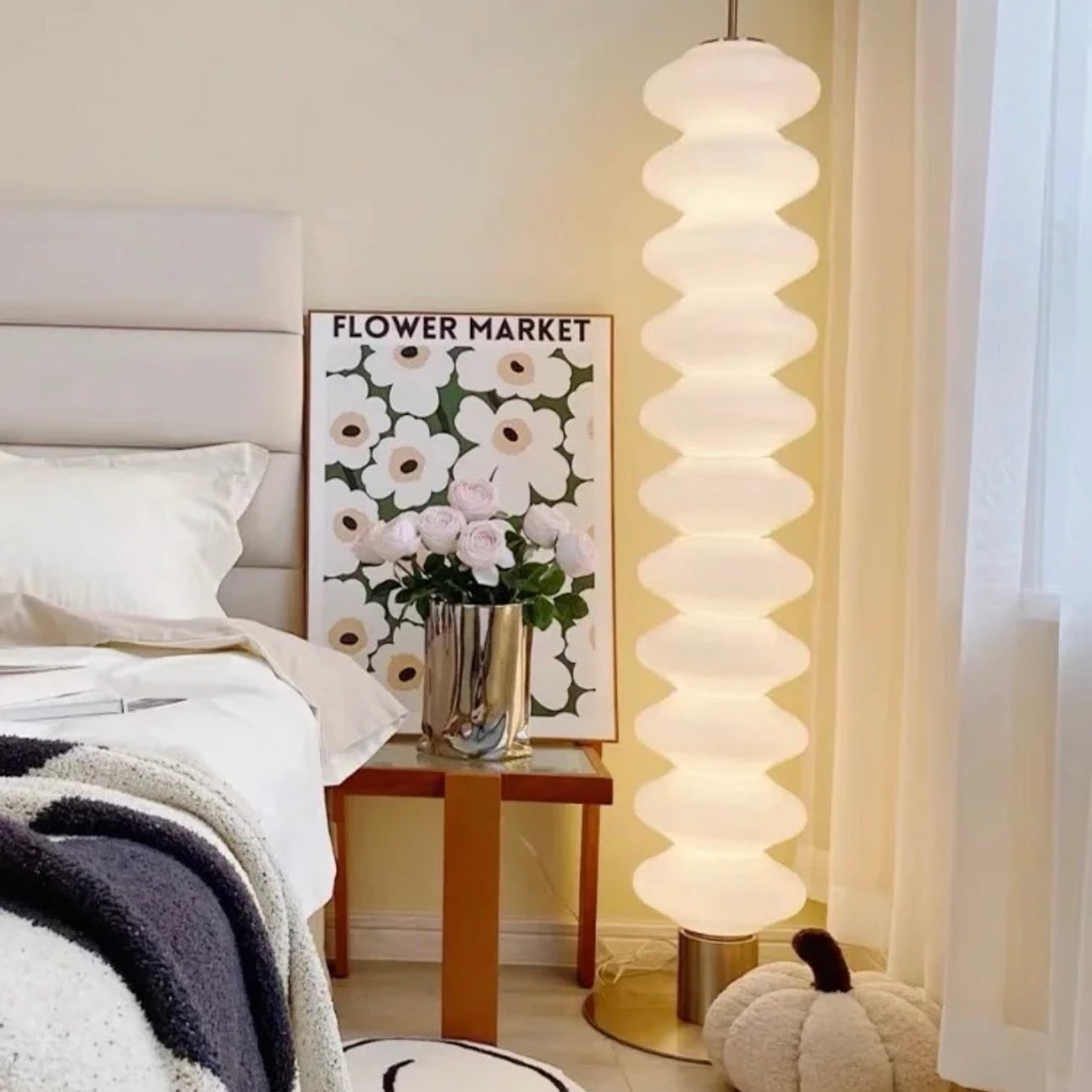 Elys Floor Lamp Modern Creamy Indoor Acrylic Living Room Bedroom